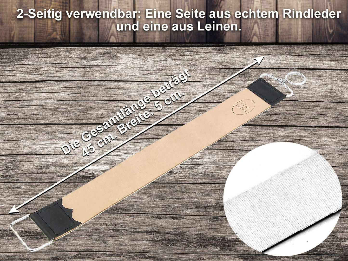 InstrumentsNRW Solingen straight razor set with wooden handle and gold etching - Traditional for men - Brown, Gold - Made in Germany