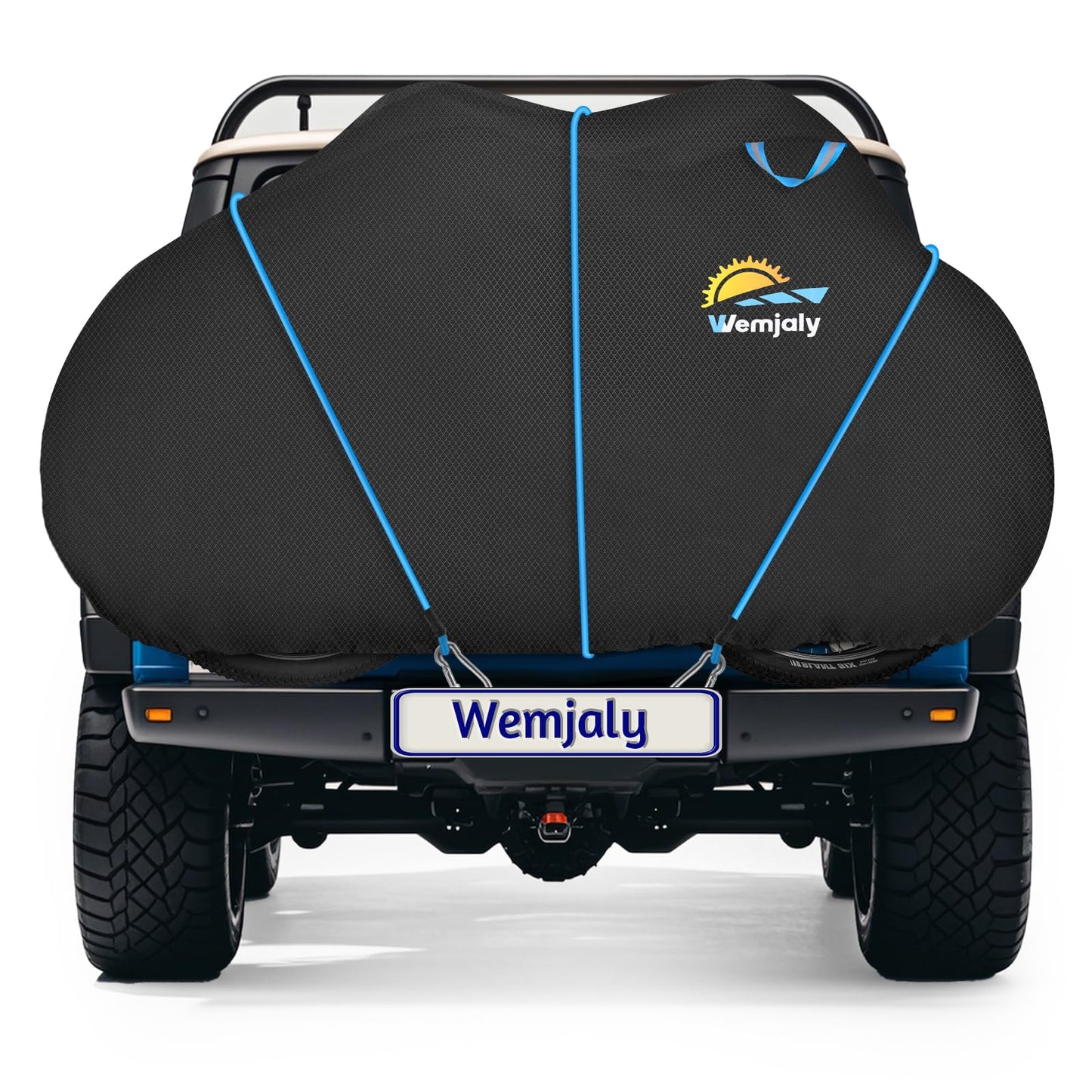 Bike cover for transporting 2 bikes - Wemjaly 900D Heavy Duty bike covers rear carrier outdoor waterproof PU coating bicycle tarp, with 6M elastic cord/storage bag.