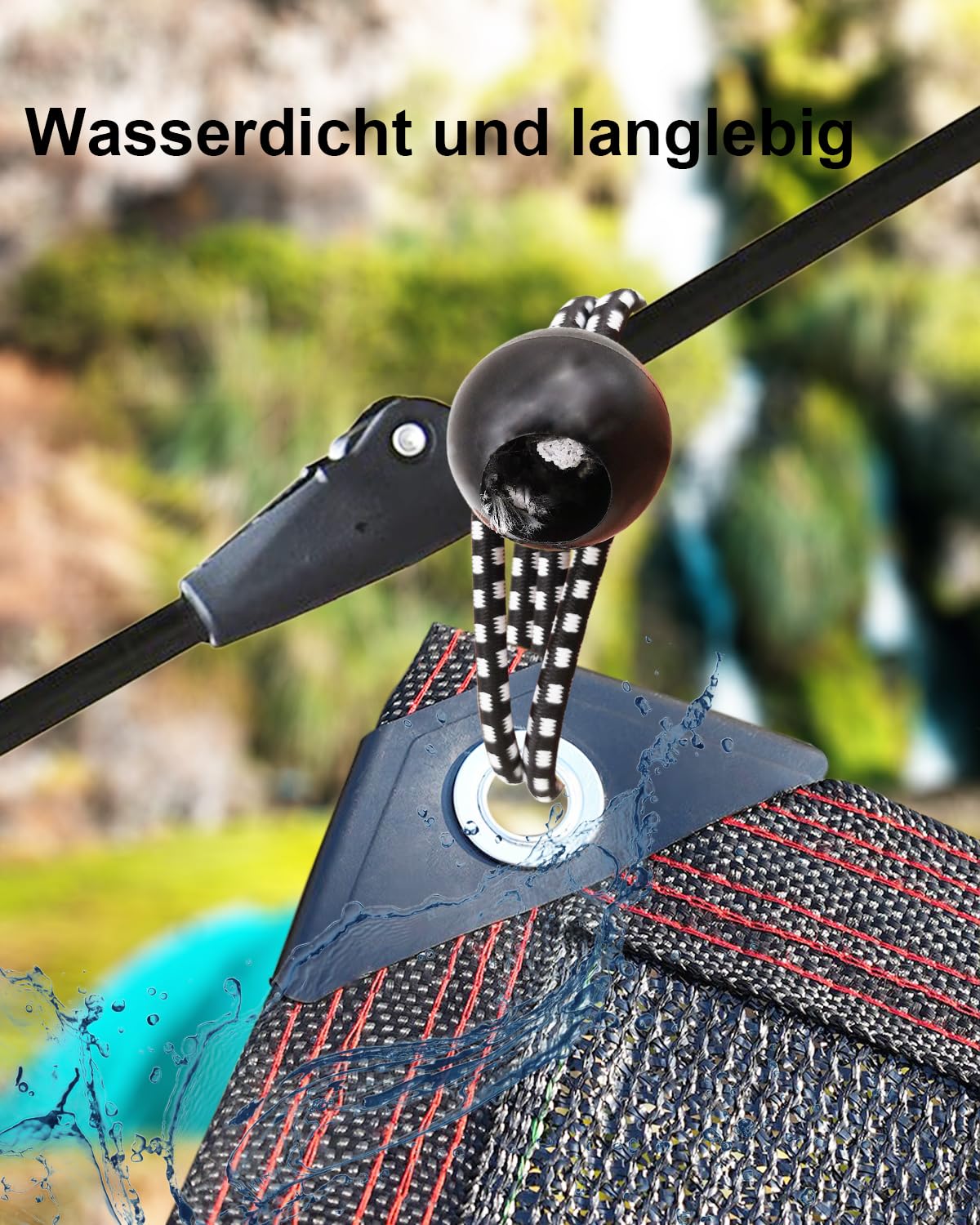 WMZOBH Elastic Ball Bungees 15cm, 100 pcs Tarp Ball Bungee Cords, Short Elastic Cords for Tarps, Tent Ball Bungees with Ball, Black Tarp Bungee Cords for Tents