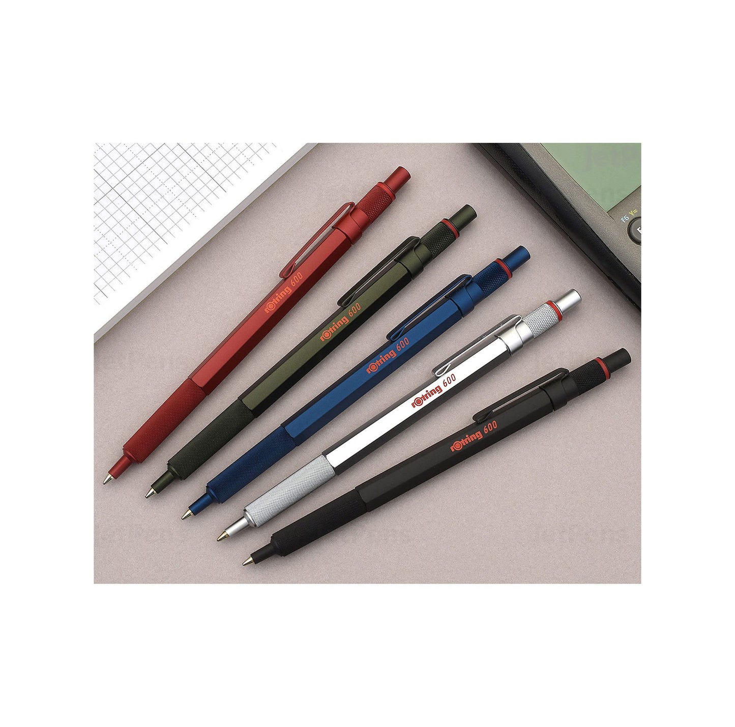 rOtring 600 Ballpoint Pen | medium tip | Black Ink | black barrel | refillable