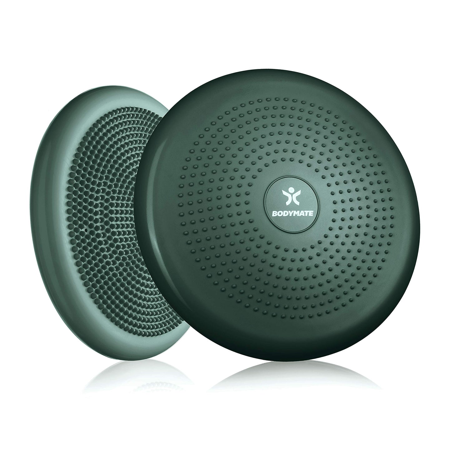 BODYMATE ball cushion with pump Midnight Green 34cm diameter - balance cushion, air cushion, balance pad, knob cushion - core, fitness, rehab, coordination and back training.