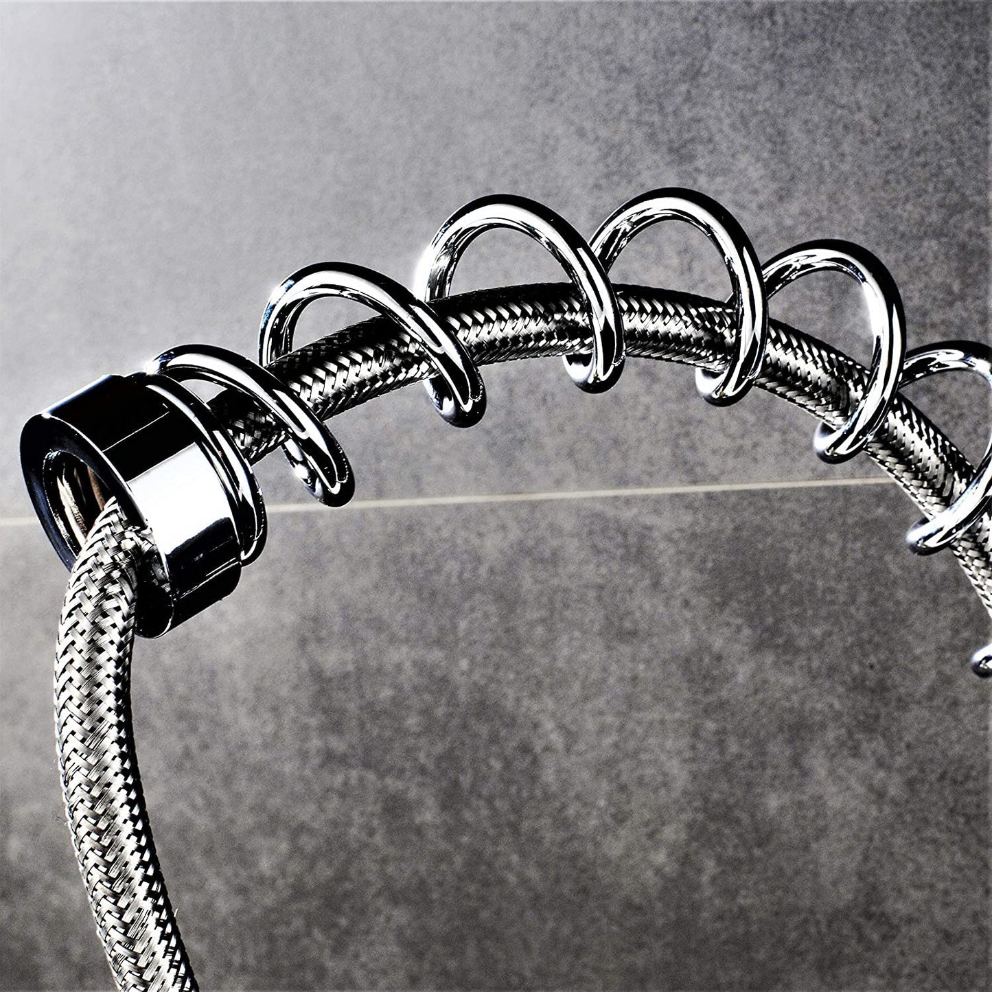 Professional kitchen sink faucet mixer tap with pull-out spring spray in chrome color.