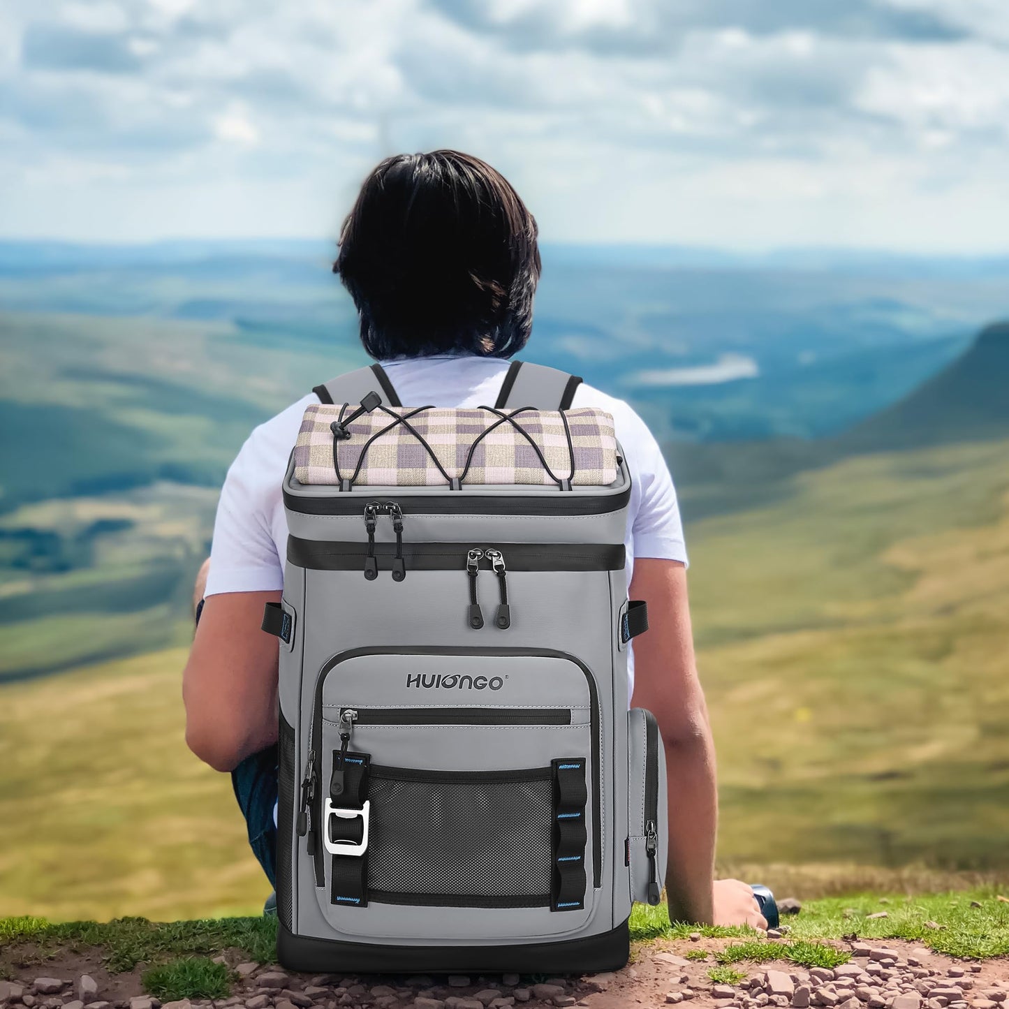 Hulongo Large Waterproof Insulated Cooler Backpack Leak-proof Foldable Cooler Backpack.