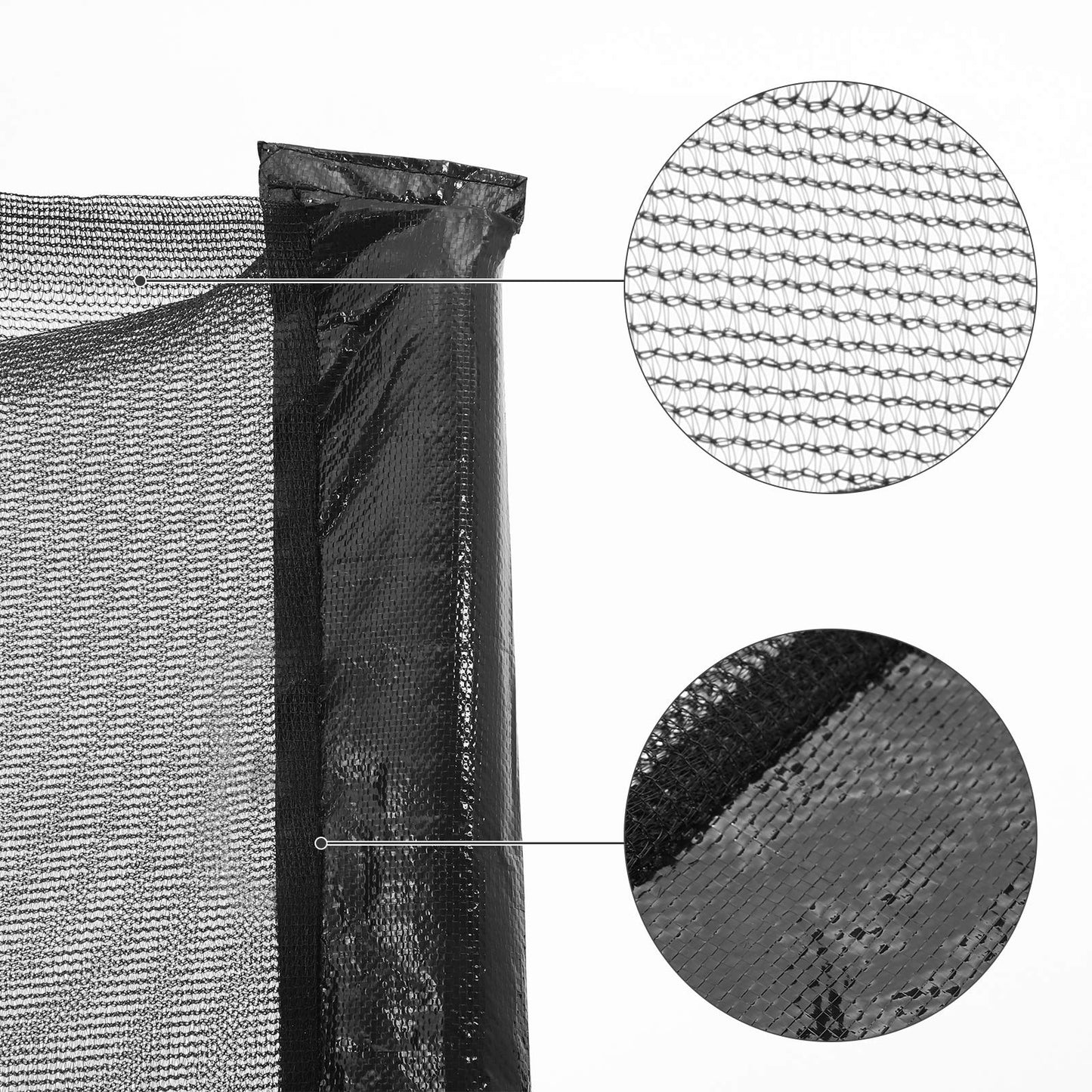 SONGMICS replacement net for round trampoline, Ø 366 cm, safety net for 8 straight posts, round net, black STN12FT