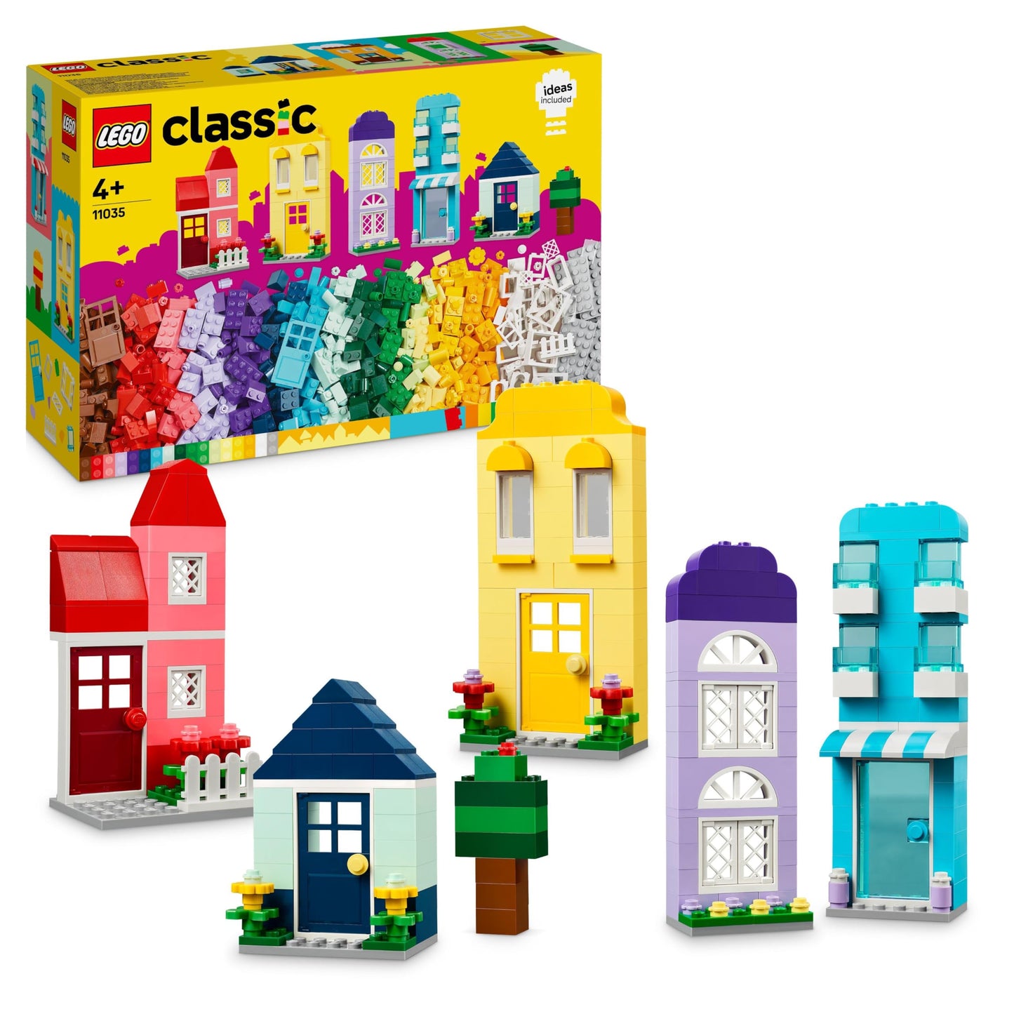 LEGO Classic Creative Vehicles, Building Blocks Set for Colorful Model Cars incl. Trucks & Classic Creative Houses, Building Blocks Set for Kids, Construction Toy