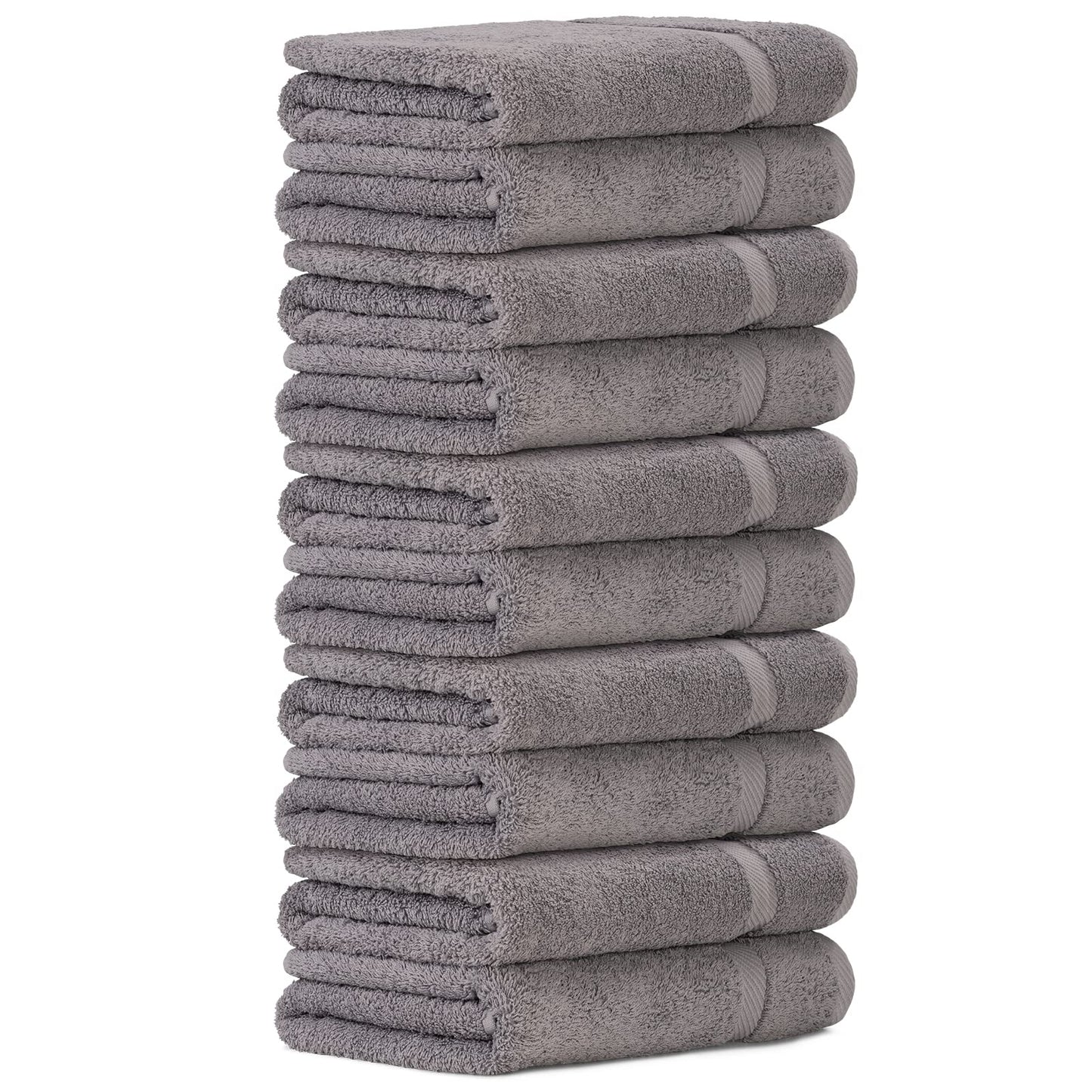 Luckytowel 10 Piece Set Sauna Towels 80x200 cm 100% Cotton, 600g/m² Oeko-Tex Sauna Towel Set 10 Pack Gray