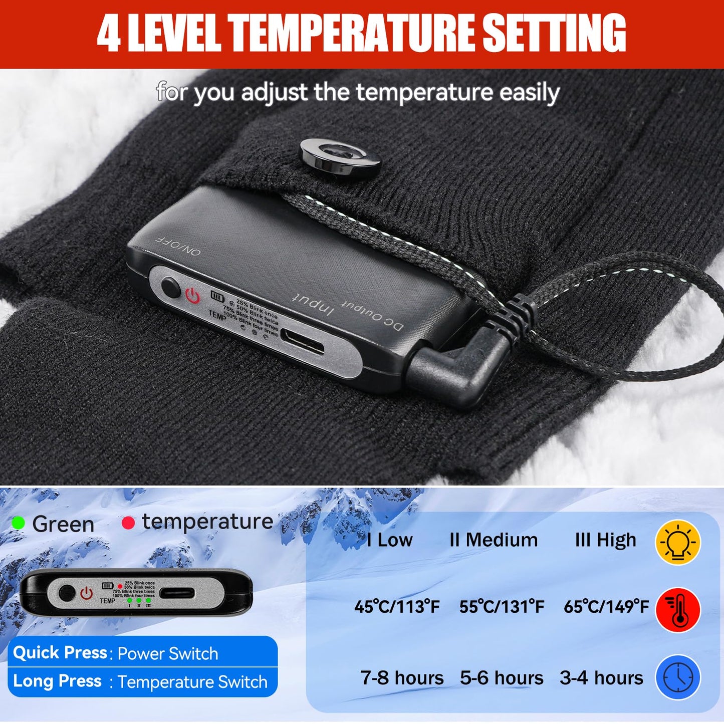 Olycism Heated Socks for Men and Women 5000mAh Battery APP Smart Control Rechargeable Heated Socks 3 Temperature Adjustable Cotton Socks, Skiing, Winter, Keeping Feet Warm (M)