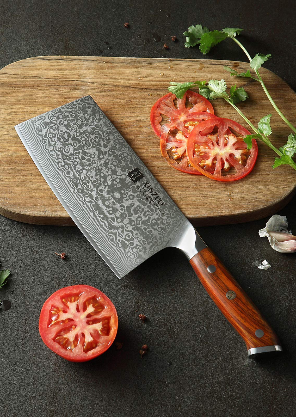 XINZUO Cleaver Knife 18cm Chinese Chef Knife, High Quality Professional Chopping Knife Sharp Blade Kitchen Knife, Gift box, with Rosewood Handle - Yu Series