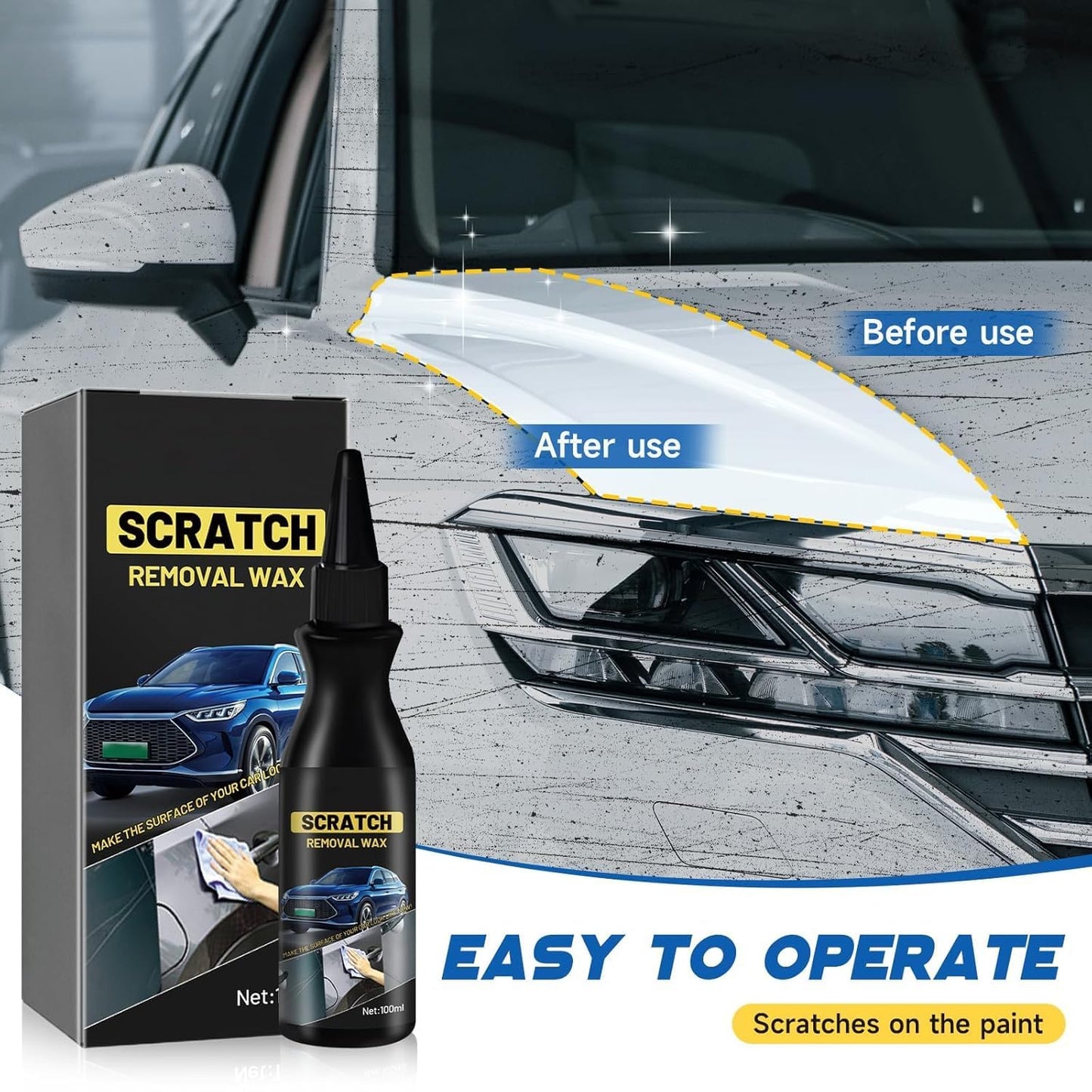 2025 Car Scratch Remover, Car Polish Scratch Remover, Car Scratch Repair Paste, Car Polish Set, Car Body Scratch Restoration to Restore Car Paint Shine (2PCS)