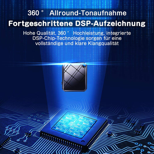 QZT Mini Voice Recorder, Dictaphone - Voice Activated, Noise Reduction, USB, One-Touch Recording, MP3, 16GB Voice Recorder for Lecture, Presentation, Lesson, Learning.