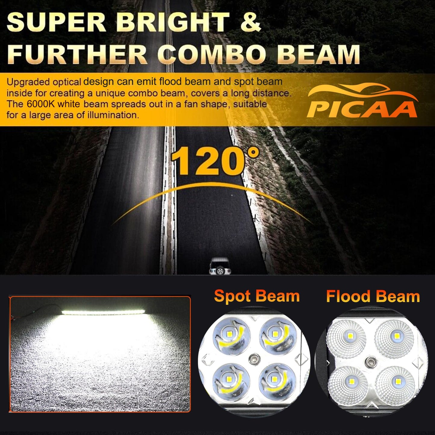 PICAA Curved 32 Inch 180W LED Work Light Bar With Wiring Harness Kit, 12V 24V Led Lightbar Auxiliary Spotlight Headlight for Car Off-Road Truck 4x4 SUV ATV Vehicle Tractor