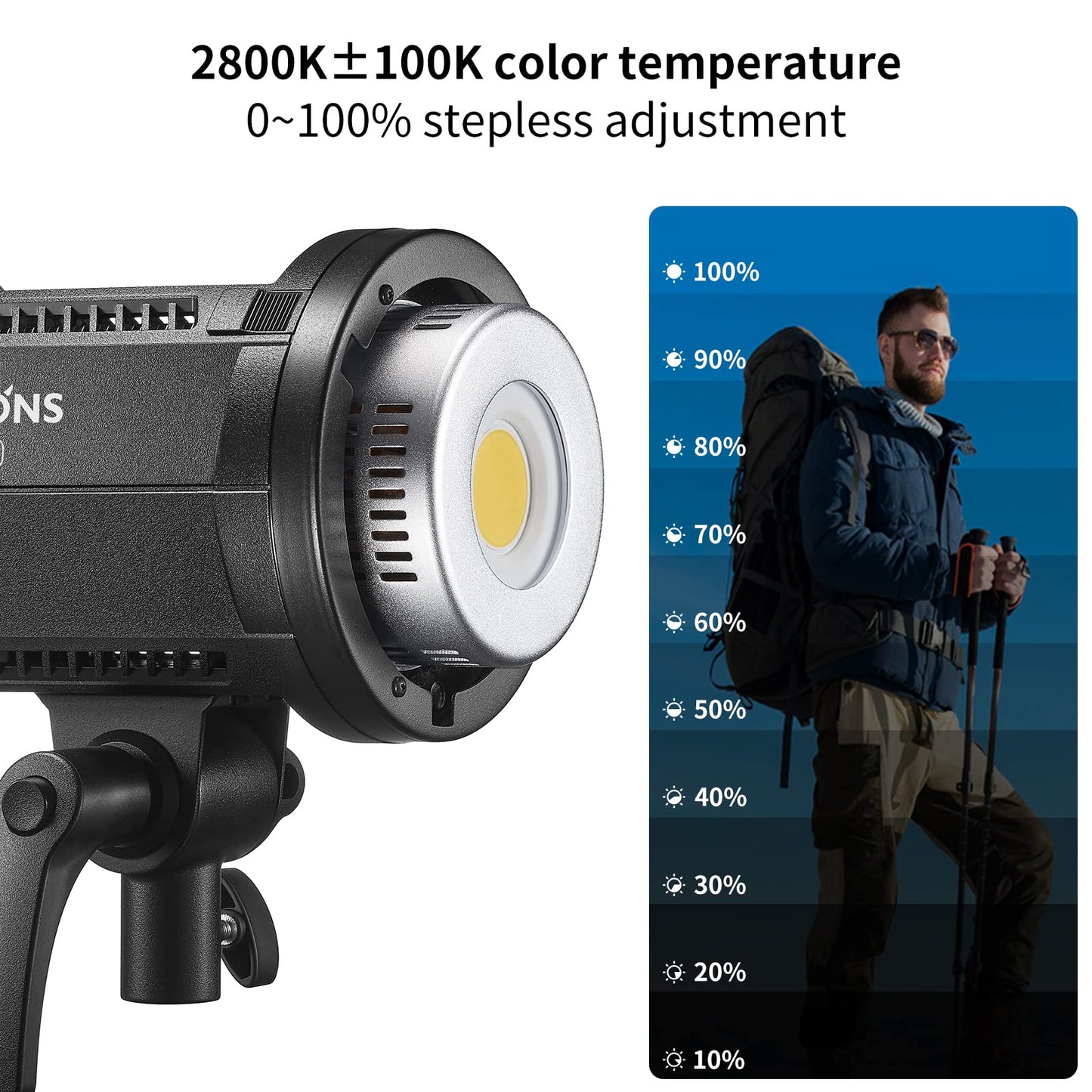 2 Pack GODOX LA150D LED Video Light Kit, Litemons LED Continuous Light with softbox light stands for photo studio