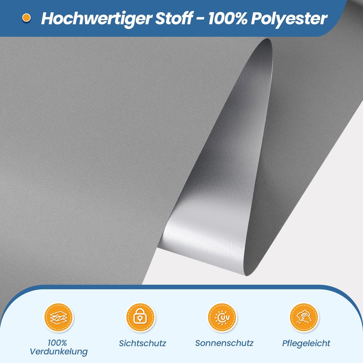 Blackout blind clamp fix without drilling light gray W80 x H170cm (fabric width 75cm) Roller blinds for windows without drilling thermal roller blackout clamp roller thermal roller side pull roller sun & heat protection