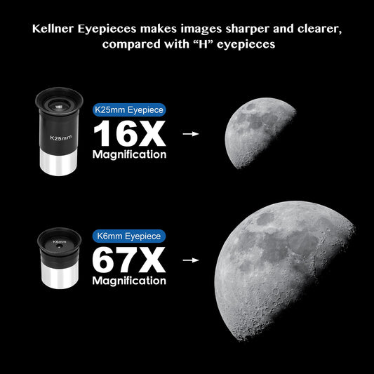 Aomekie Telescope Astronomy 70/400 Telescope for Kids Beginners Amateur Astronomers with Aluminum Tripod Smartphone Adapter and Moon Filter (40070)