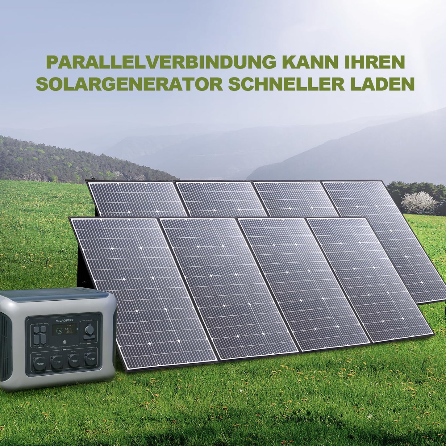 ALLPOWERS 400W Solar Panel, foldable solar module for R1500/R2500/R4000/S2000 PRO/S1500 portable power station, photovoltaic module solar system for outdoor garden balcony caravan camping