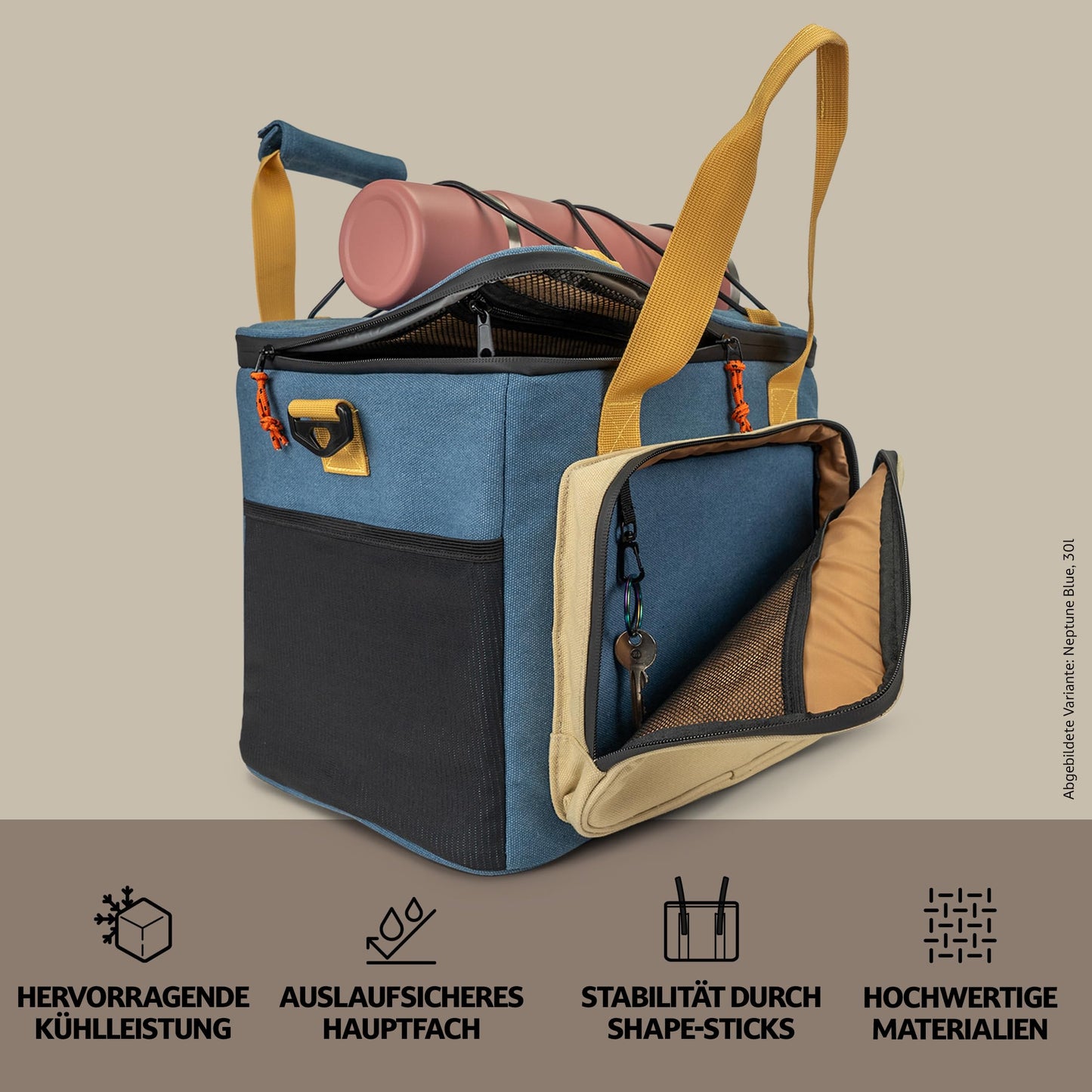 Campo Libre. Hulk I Premium Camping cooler bag 30l (28+2) I Small cooler bag with waterproof zippers I Our cooler bags are foldable I High-quality thermal bag in a popular size.