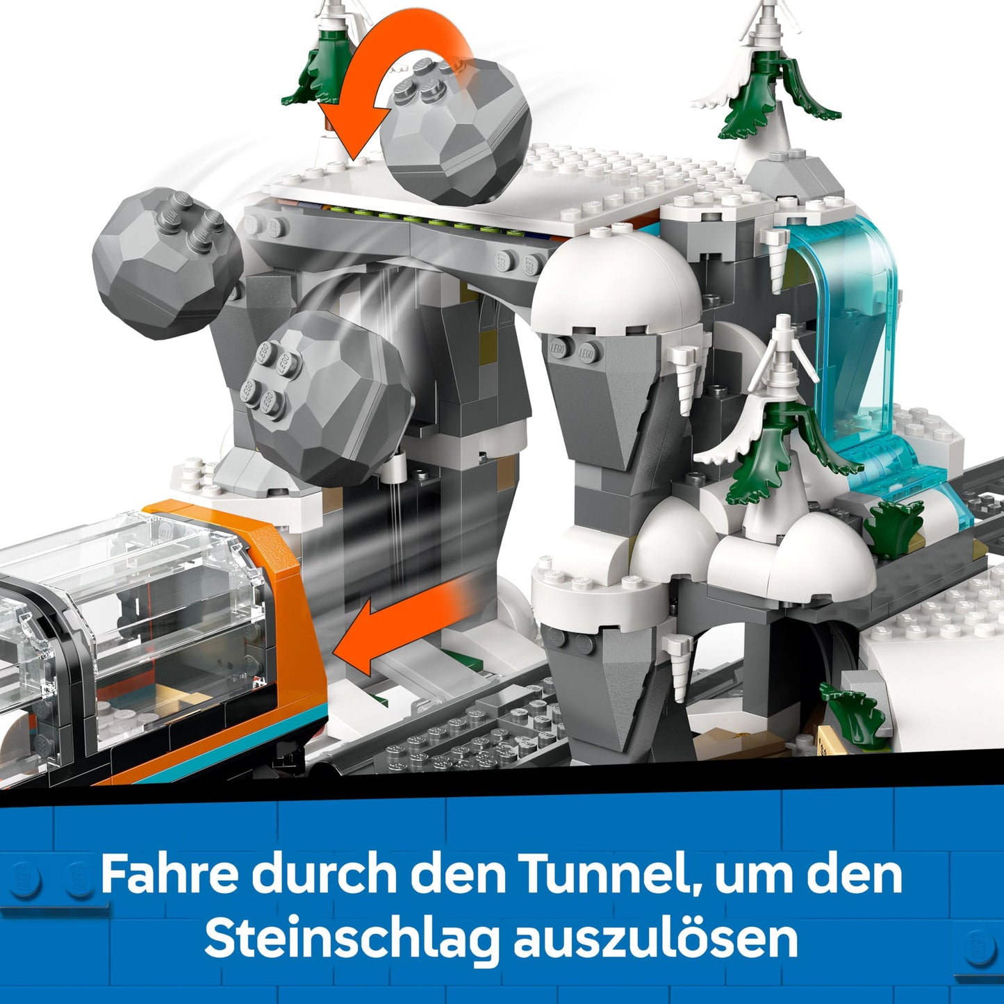 LEGO City Trains Arctic Polar Express - Toy with remote-controlled train - Snowplow, 22 track segments, 6 minifigures & rockslide function - Gift for boys & girls ages 7 and up - 60470