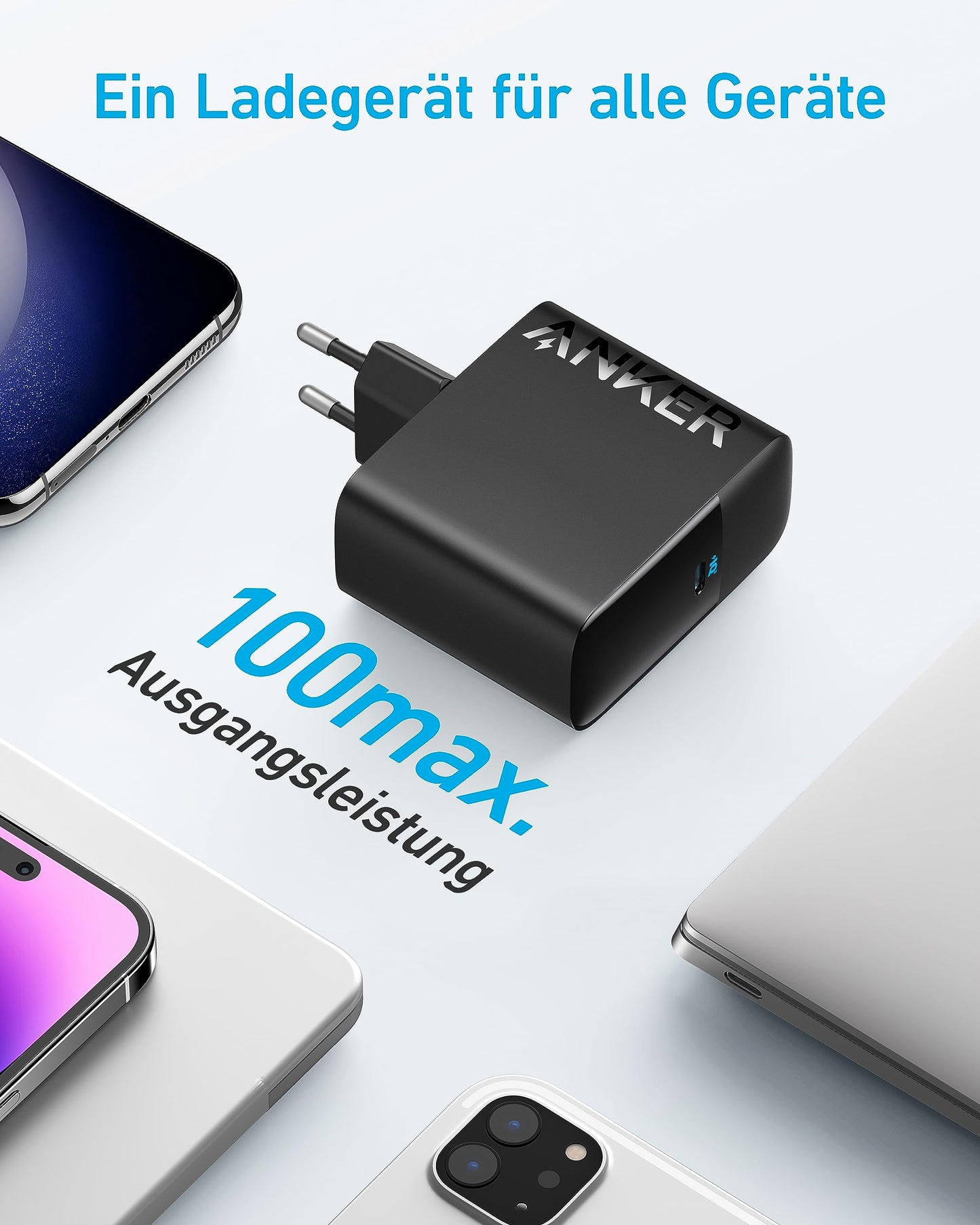 Anchor 100W USB C Charger, PIQ 3.0 Compact Fast Charger, USB C Power Adapter for MacBook Pro, MacBook Air, iPad Pro, iPhone 17/16/15 Series, Samsung Galaxy