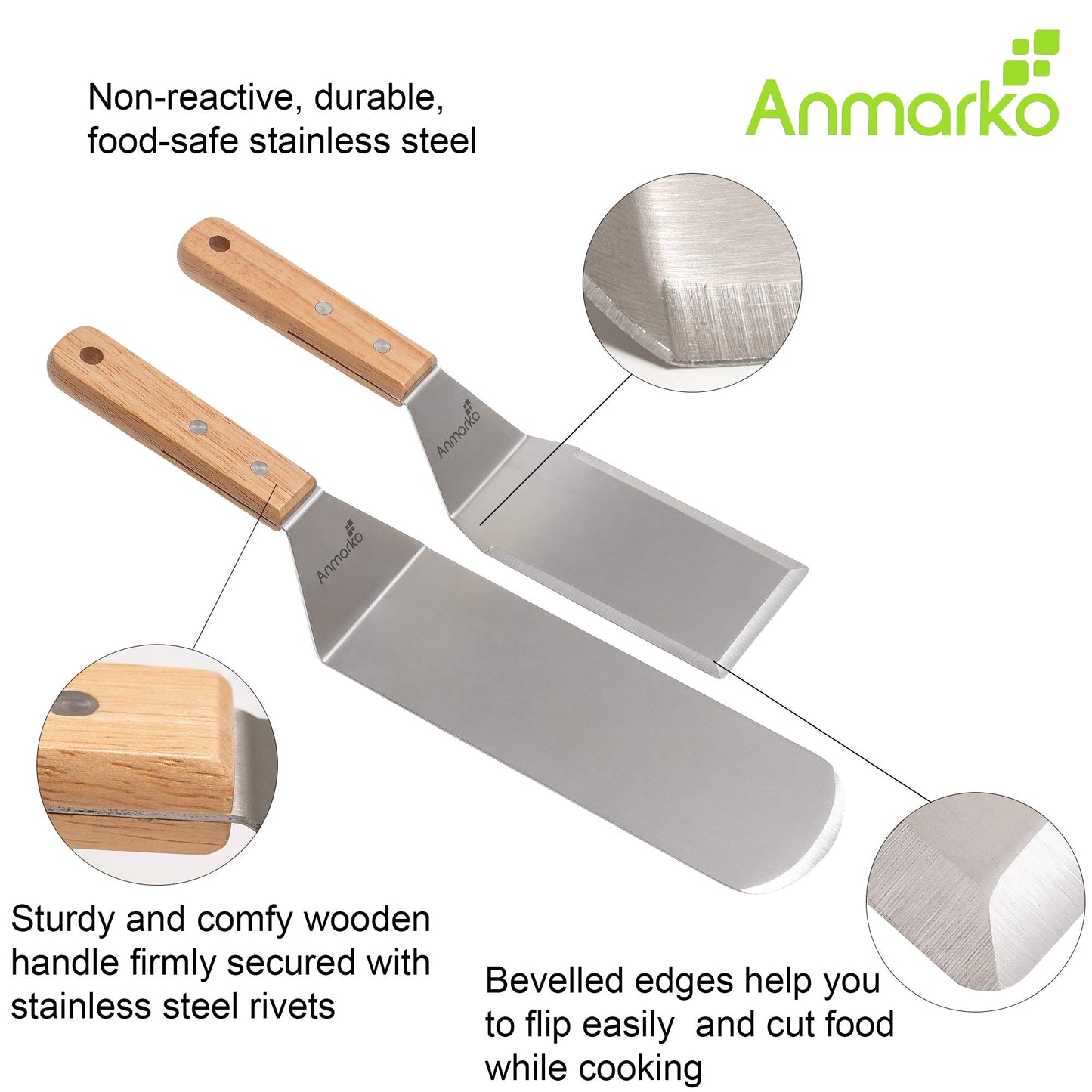 Exclusive stainless steel BBQ flipper set - high-quality grill utensils for burgers & steaks - includes spatula and tongs for indoor and outdoor cooking.