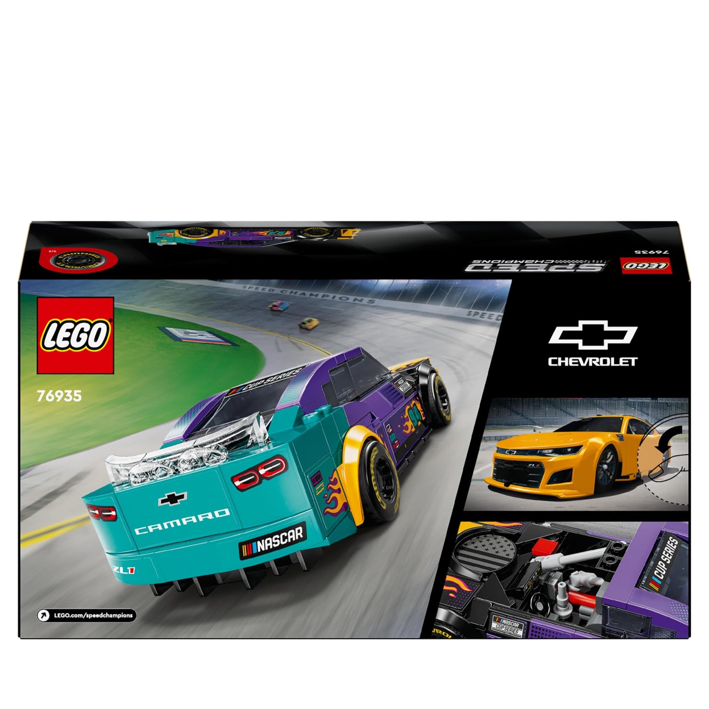 LEGO Speed Champions NASCAR Next Gen Chevrolet Camaro ZL1 toy car; Build and play set with race car; Gift for boys and girls aged 9 and up 76935