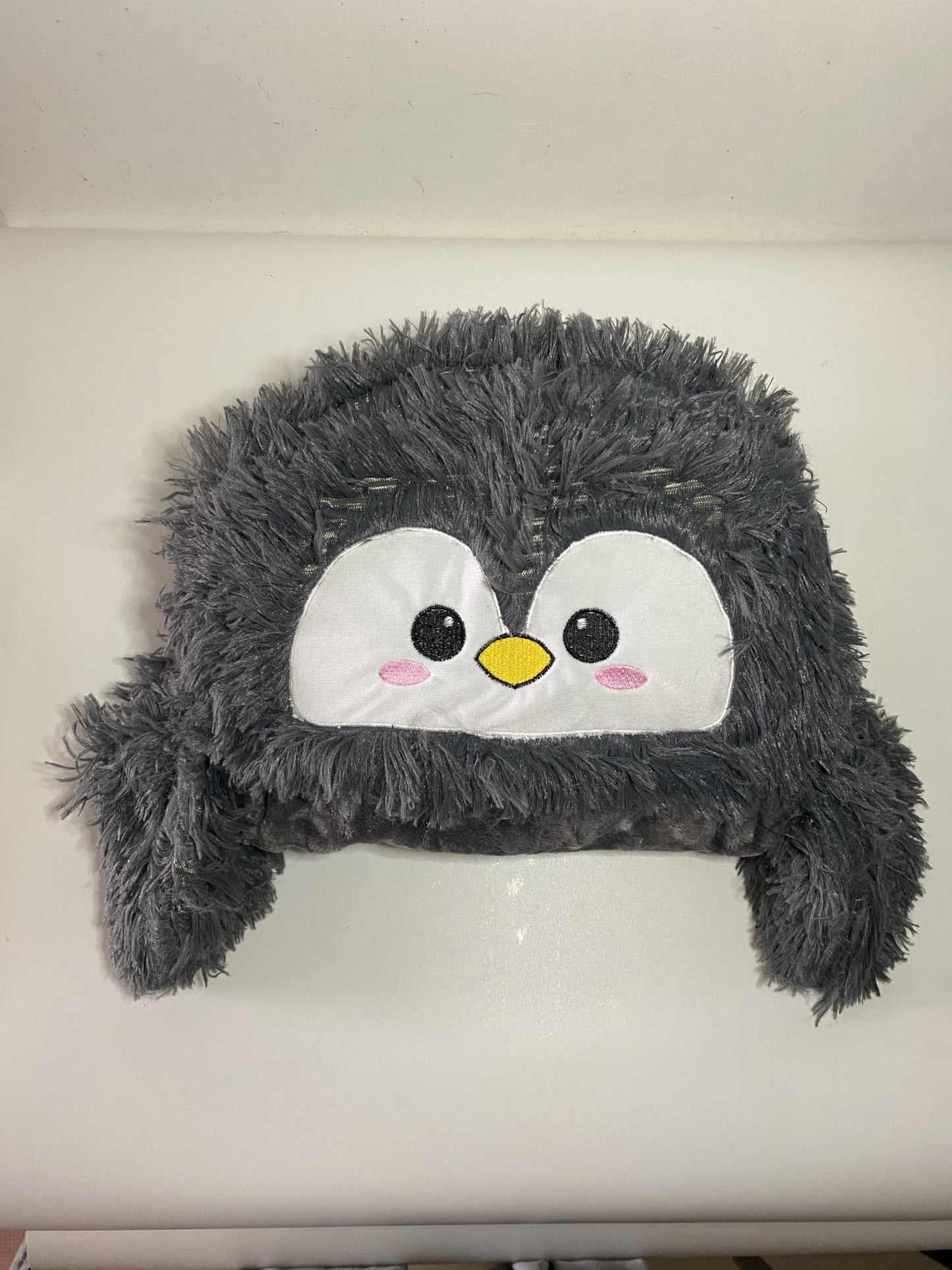 Gifts for women, Portable blanket for women, Penguin gift for women, Sofa blanket Penguin blanket Warm cuddly blanket Fluffy Blanket with hat and gloves, 150 x 125 cm, Dark Grey-Penguin