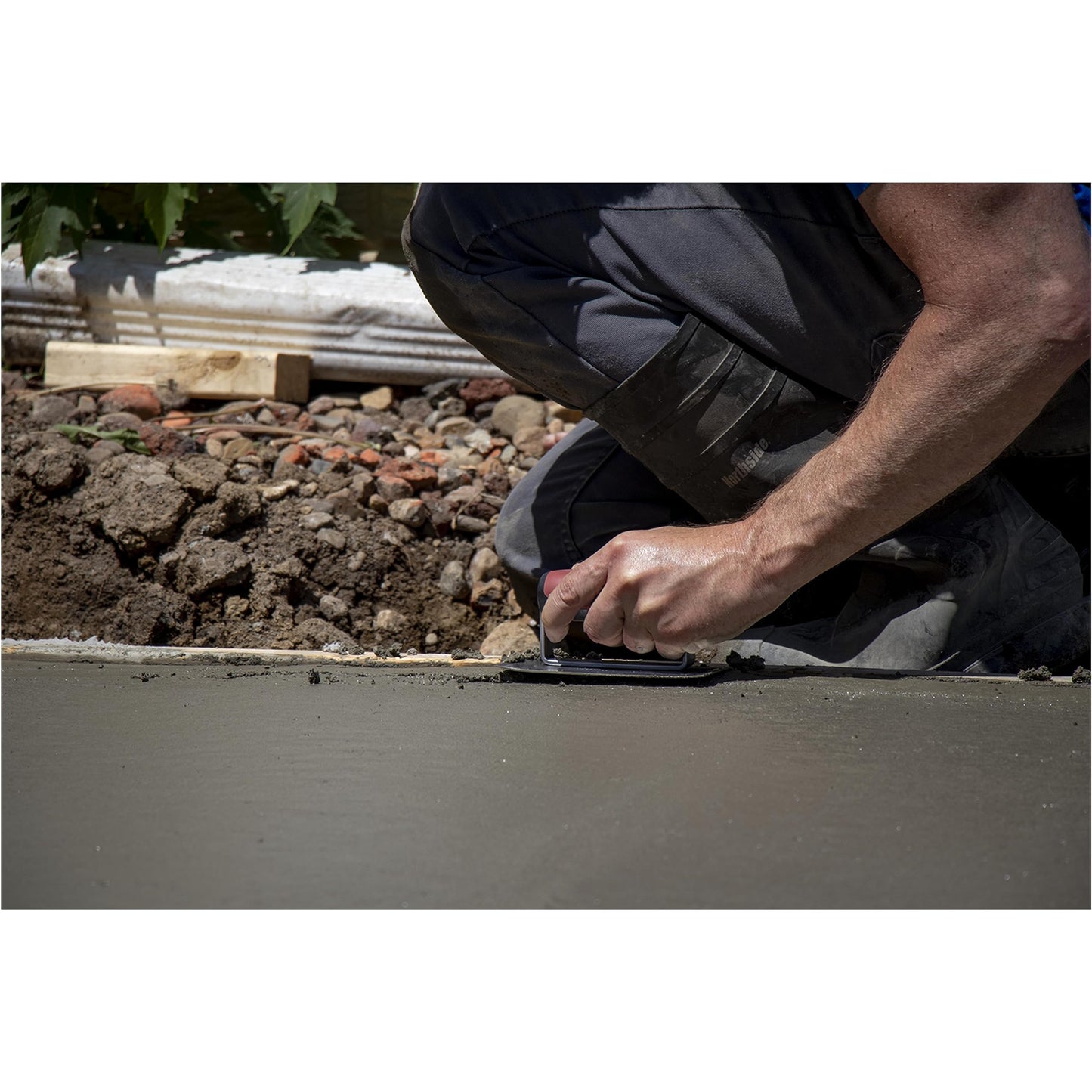 6 x 3 inch brick trowel - 1 curved/1 straight end 3/8R, 1/2L - DuraSoft handle