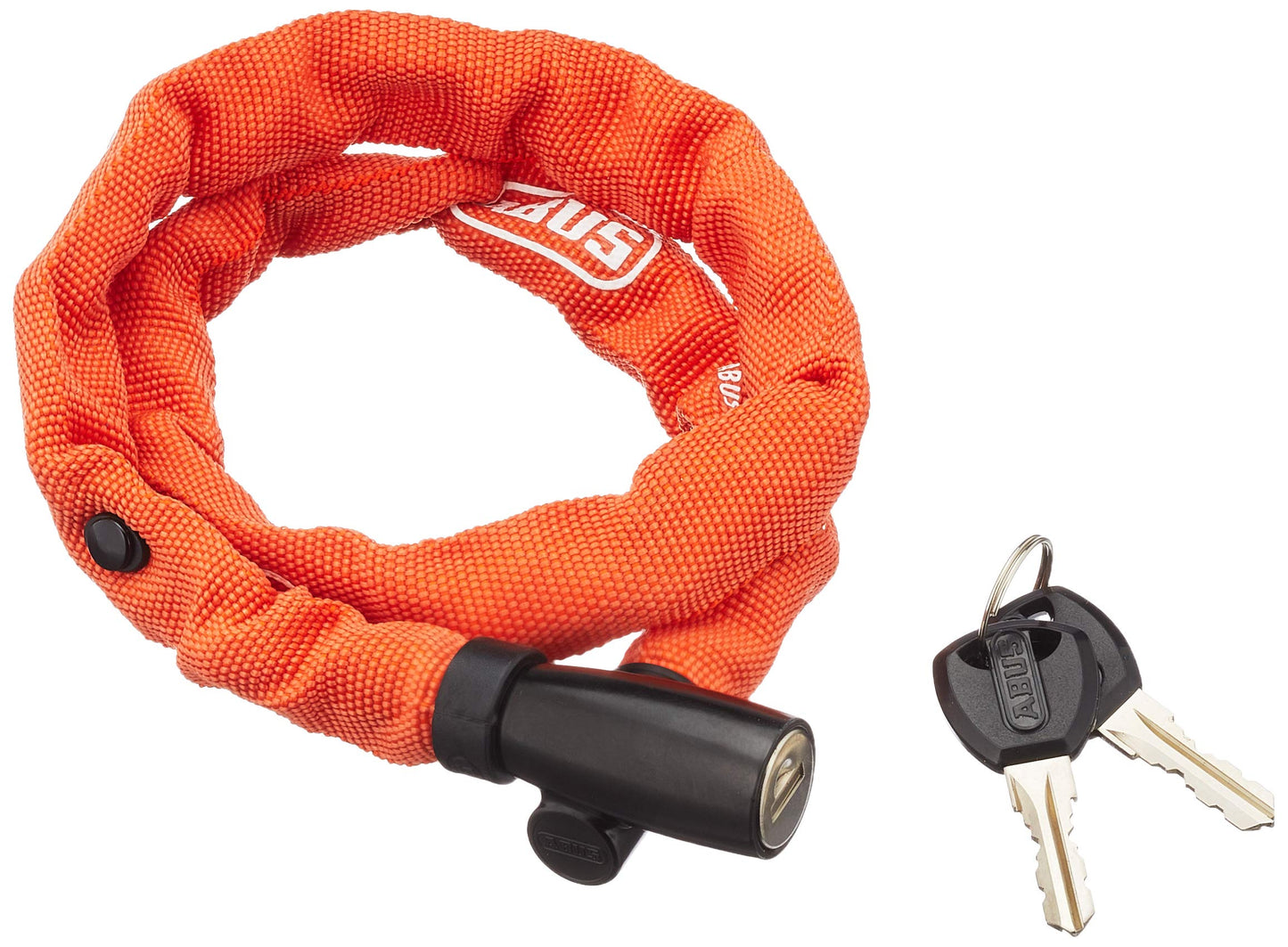 ABUS armored cable lock Ivera Steel-O-Flex 7200 - cable lock made of steel cable with armored steel sleeves 110 cm & chain lock 1500 Web - bike lock made of special steel - 4 mm round chain 60 cm Orange