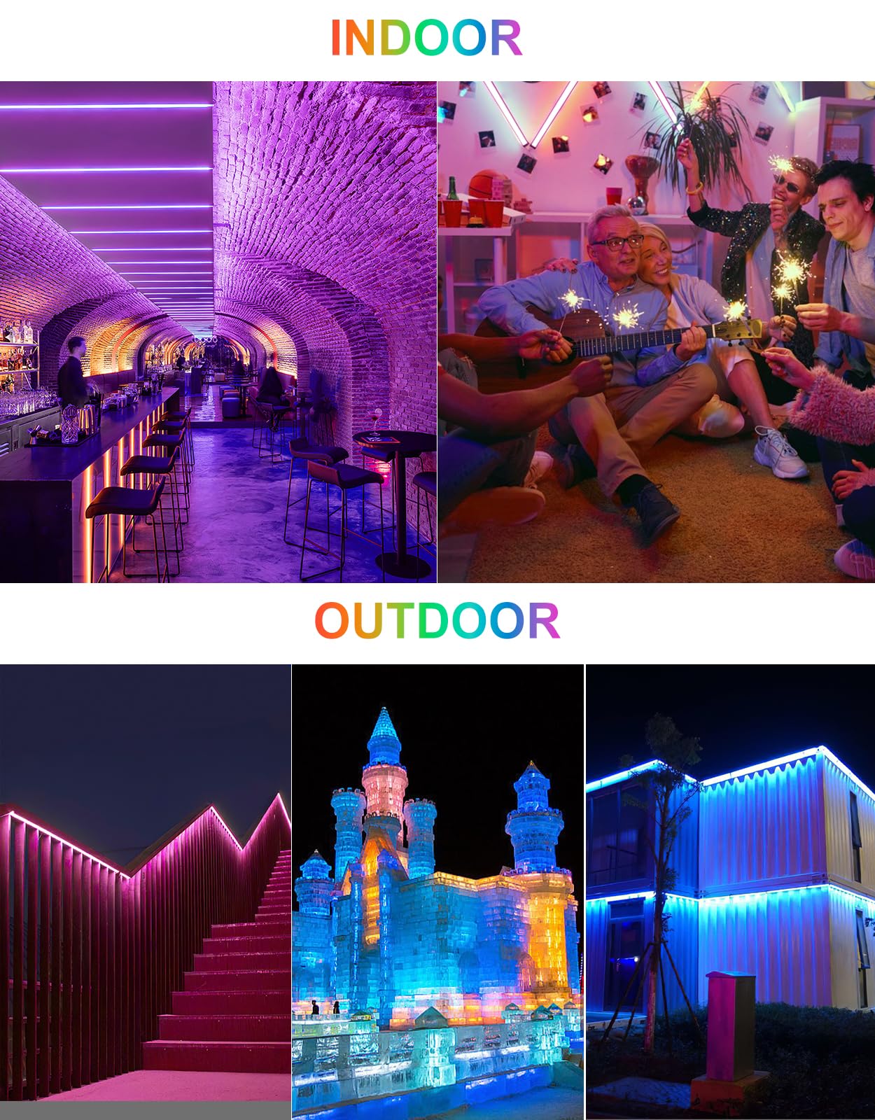 RGB LED spotlight, CLY 25W RGB wall washer light with remote control LED bar IP66 waterproof dimmable floodlight 6 brightness memory function timer light bar for DJ disco Halloween party garden Christmas