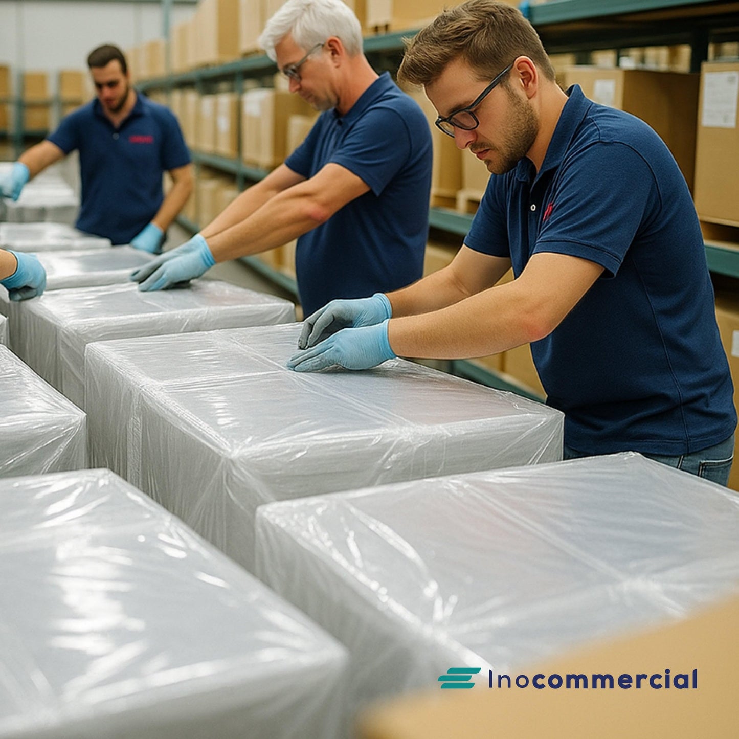 Inoverse 6 Rolls Stretch Film Transparent Wrap Film 50cm/300m - 2kg, Film for Furniture & Moving, Pallet Wrap, Hand Stretch Film, Packaging Film on Roll, Stretch Film Roll