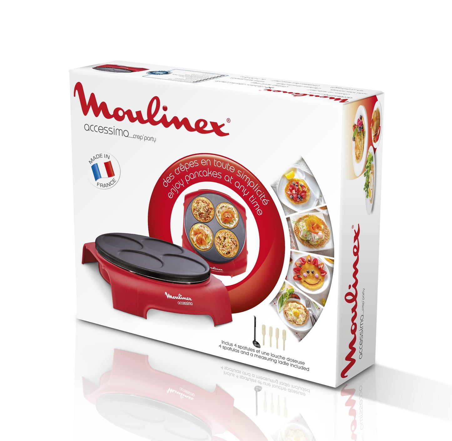 Moulinex Accessimo PY312511 Party Crepe Pancake Set, non-stick coating, thermoplastic insulation system, thermoplastic, Red