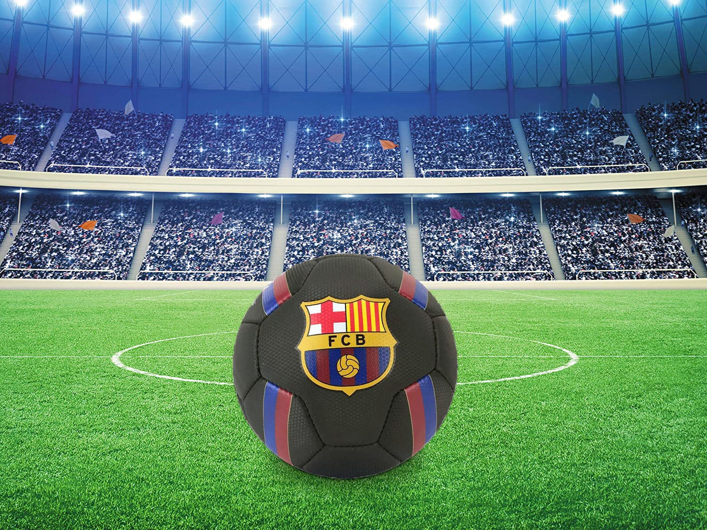 Roger's official football Barcelona Blaugrana. Black, gold, red, blue. Suitable for adults and children (size 5, large).
