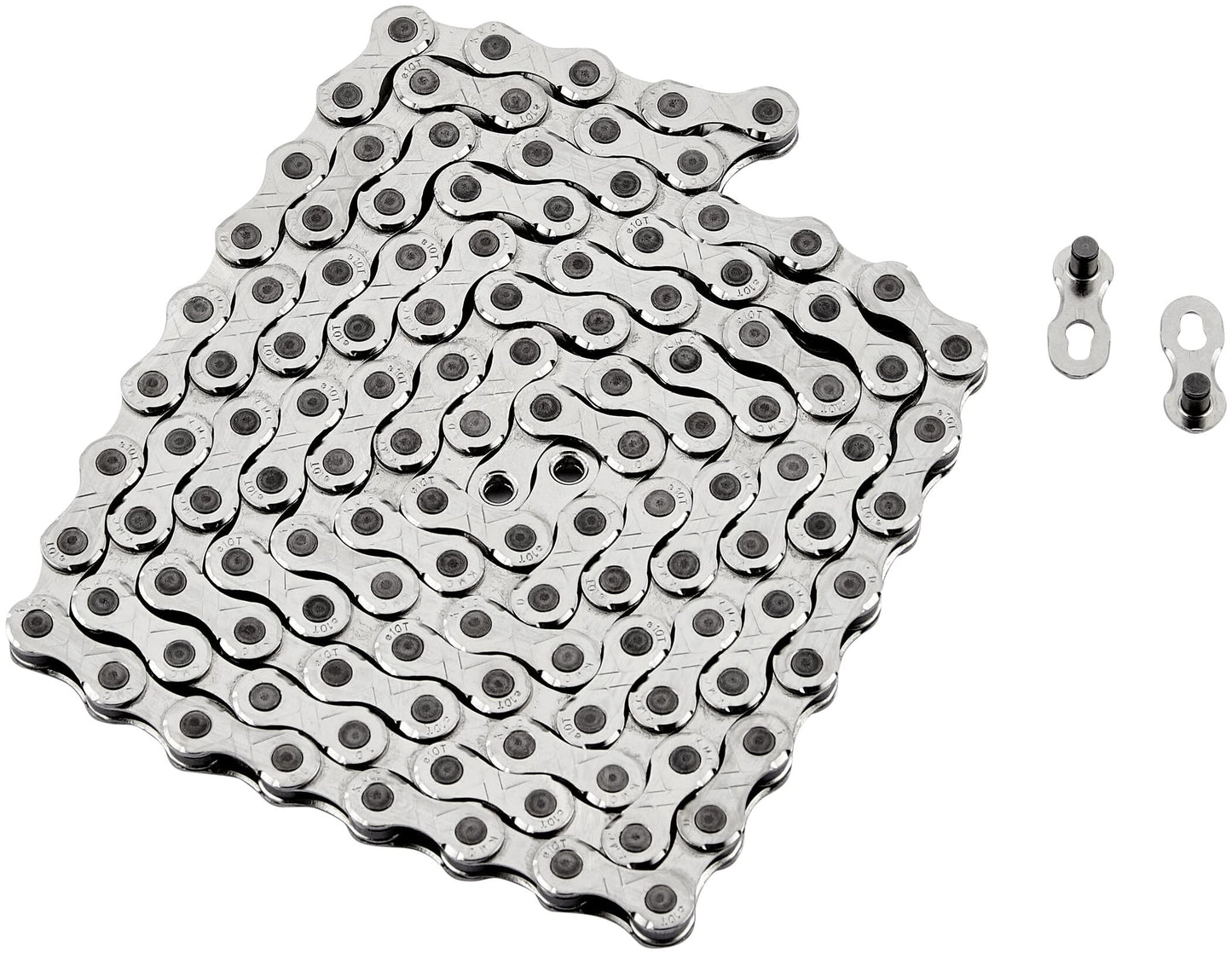 Bicycle chain, KMC bicycle chain, e10 Silver, 1/2" x 11/128", 122 links, 10-speed, silver