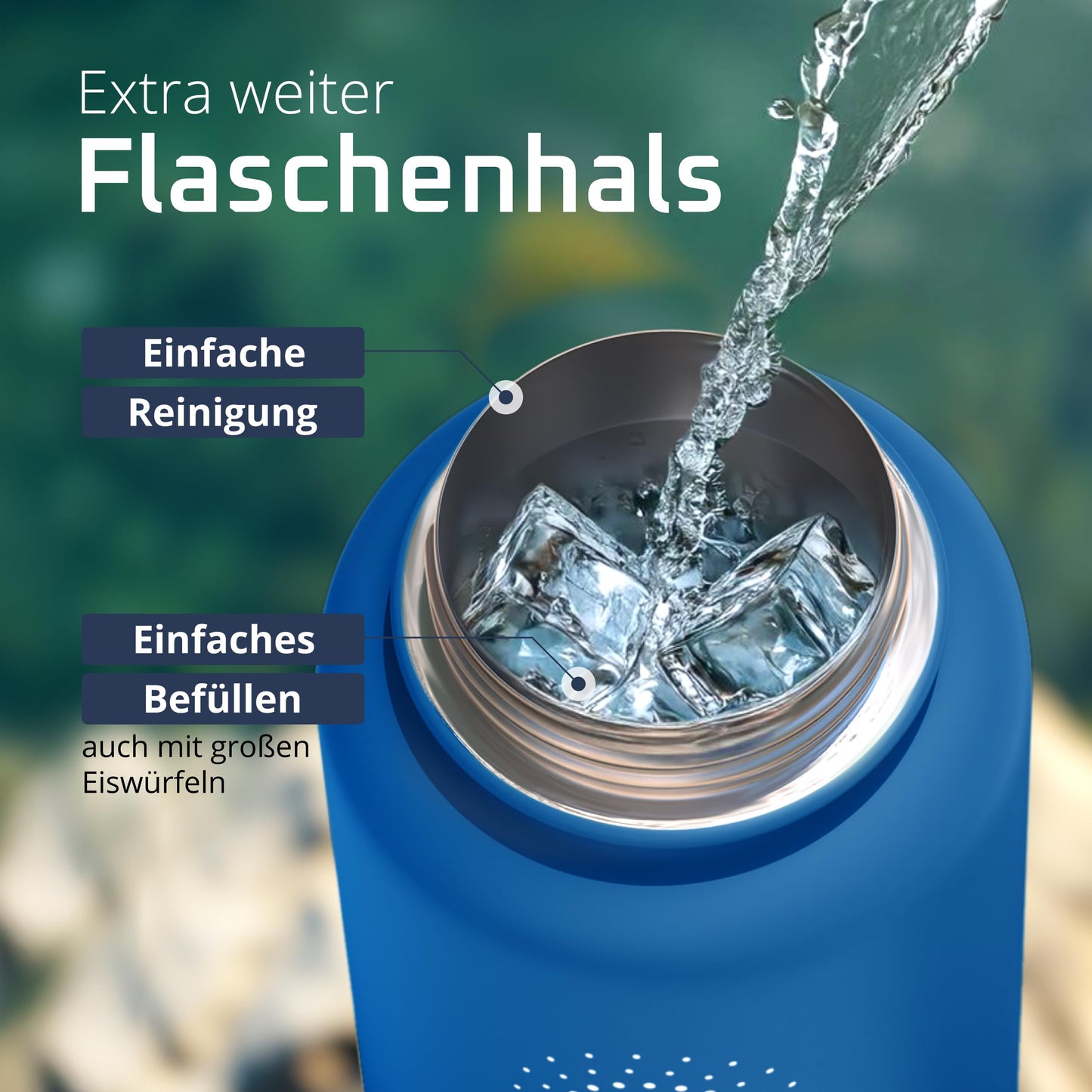 Stainless steel water bottle ACTIVE FLASK + straw (3 lids) BPA-free, leak-proof, suitable for carbonated drinks - bike water bottle thermos insulated sports water bottle kids tea.