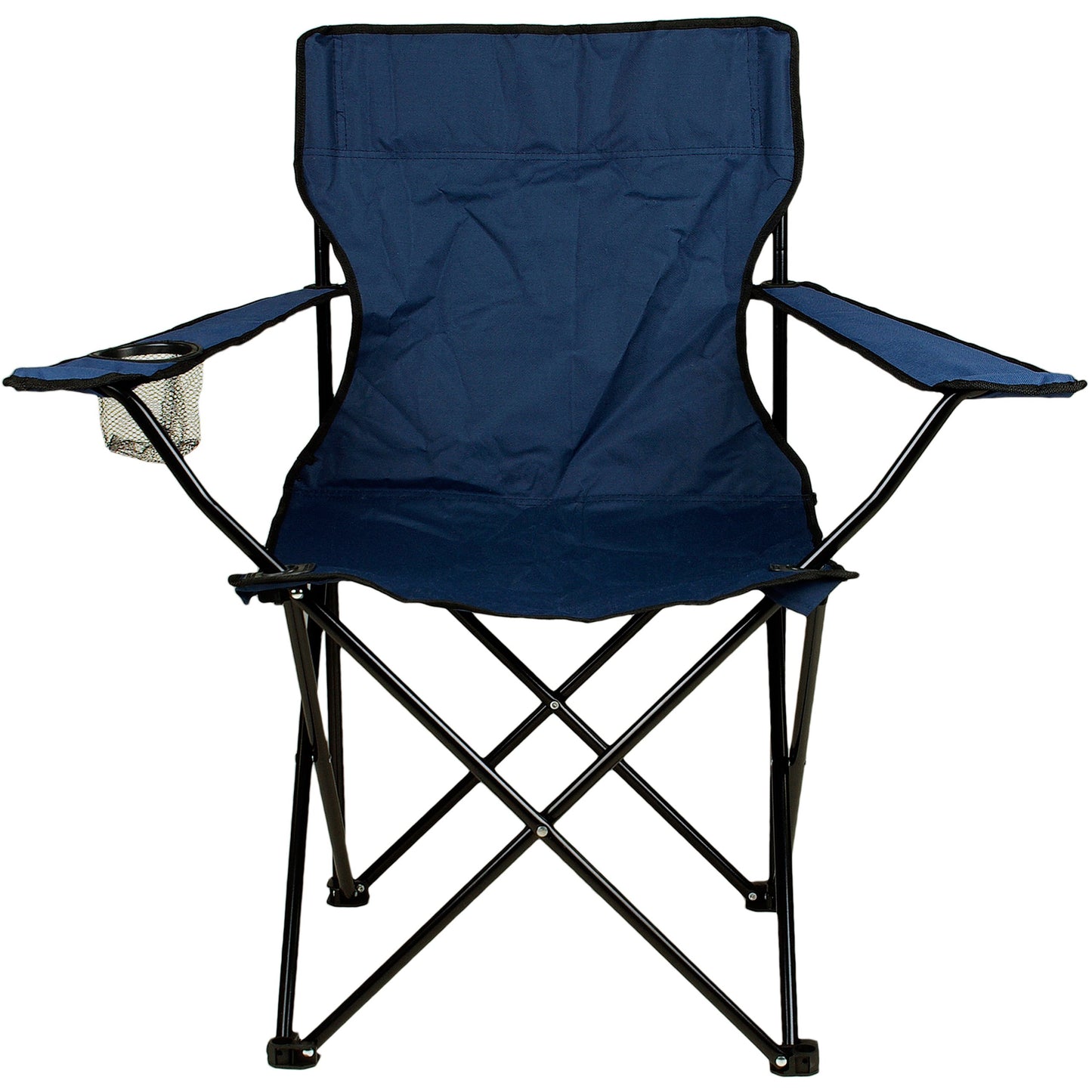 Nexos 2-piece fishing chair, folding camping chair with armrest and cup holder, practical, sturdy, lightweight, blue.