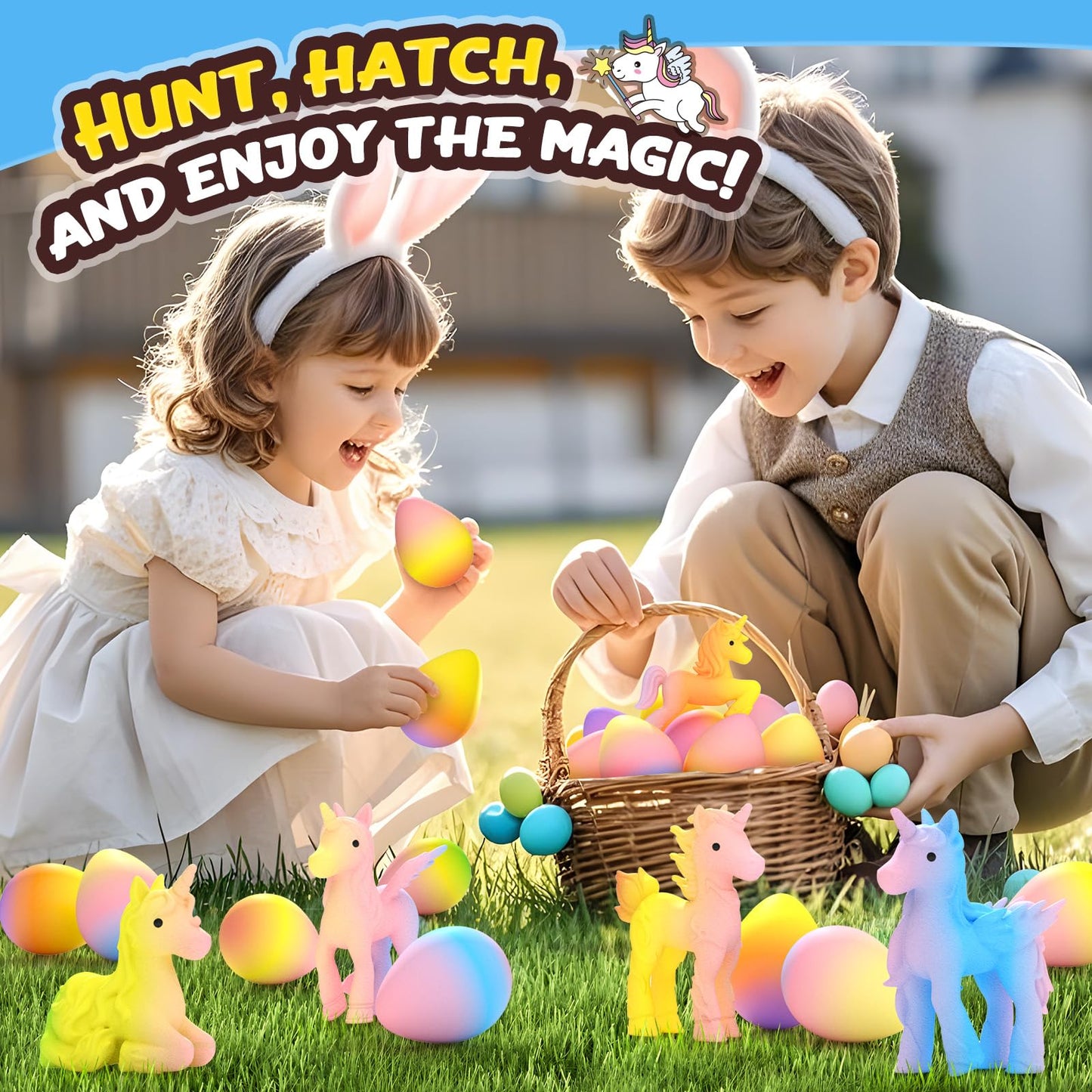 Unicorn Hatches Rainbow Eggs for Kids - 6-Pack Unicorn Gifts for Girls & Boys, Birthday and Easter Gifts for Kids 3 and Up - Girl Gifts for 3 4 5 6 7 8 Years