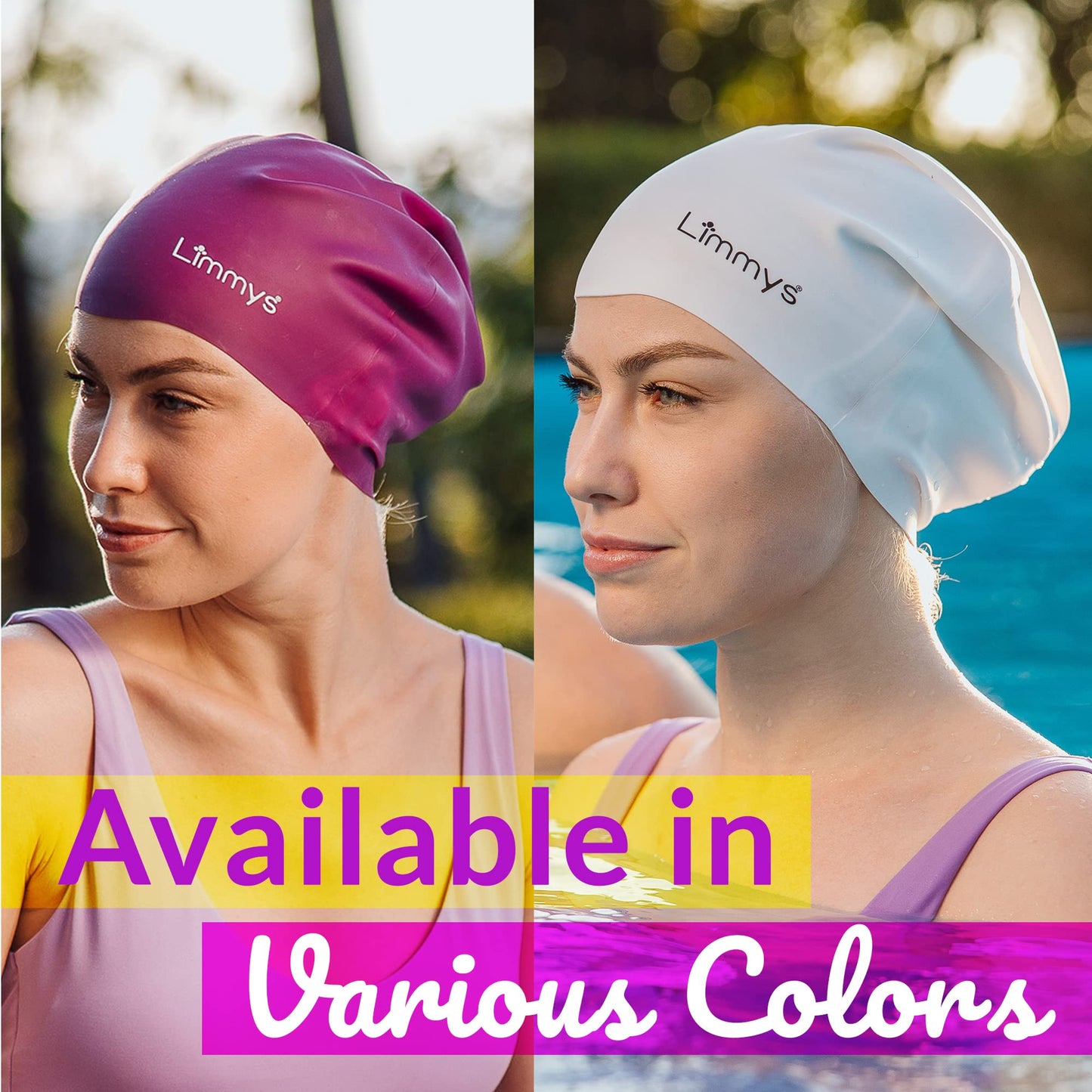 Limmys Premium Swim Cap for Men & Women - Soft Silicone Bathing Cap for Adults - Comfortable, Streamlined Fit, Chlorine-Resistant, Hypoallergenic, Swim Cap for Training & Leisure.