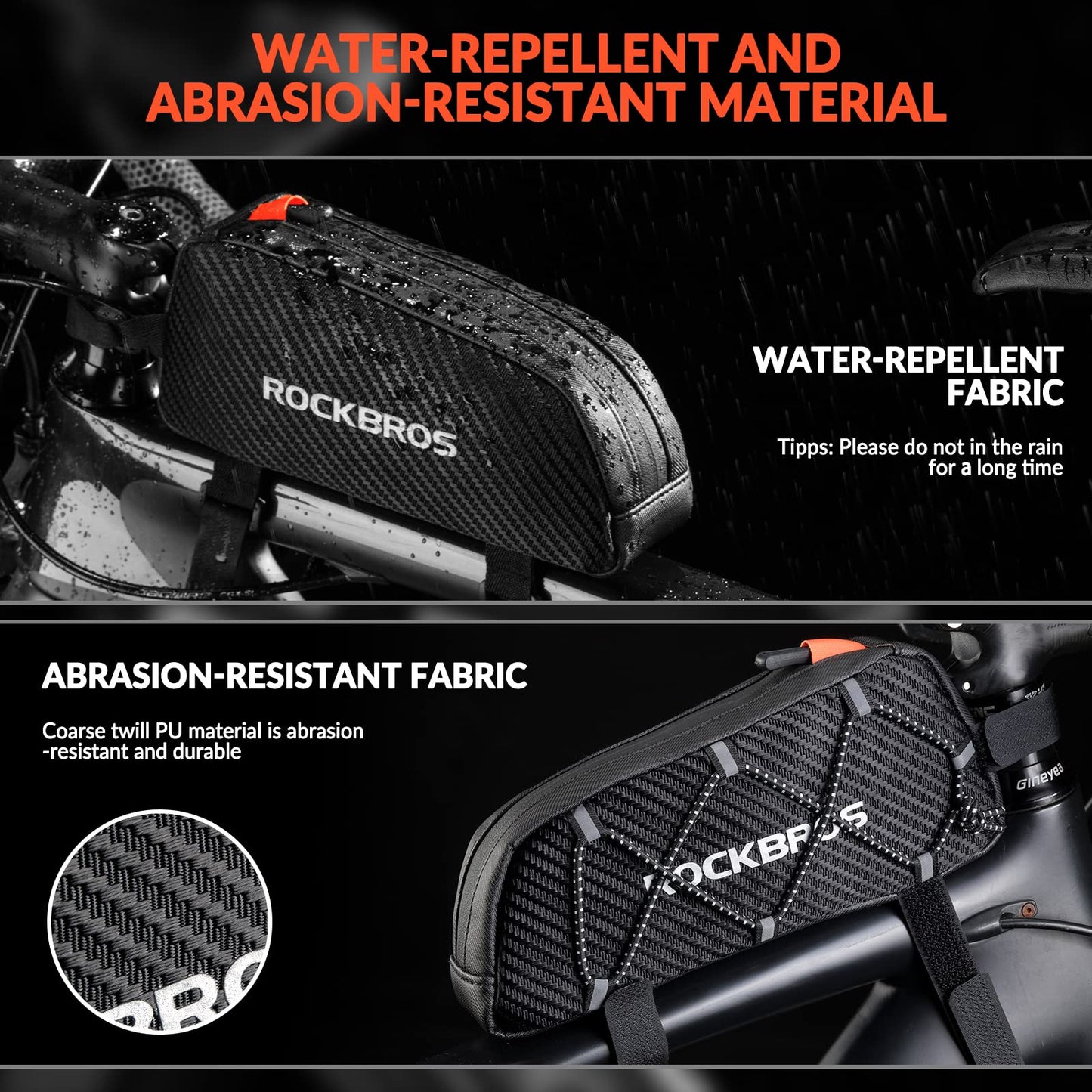 ROCKBROS frame bag bicycle bag for bike frame top tube bag approx.1L 22 * 10 * 5.5cm