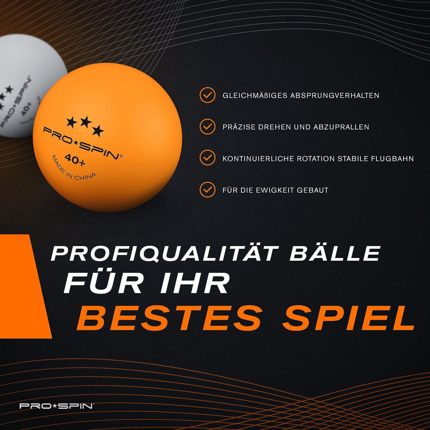 PRO SPIN Table Tennis Paddle - High Performance Ping Pong Set | Premium Table Tennis Rackets, 3-Star Table Tennis Balls, Compact Storage Bag | For Indoor & Outdoor