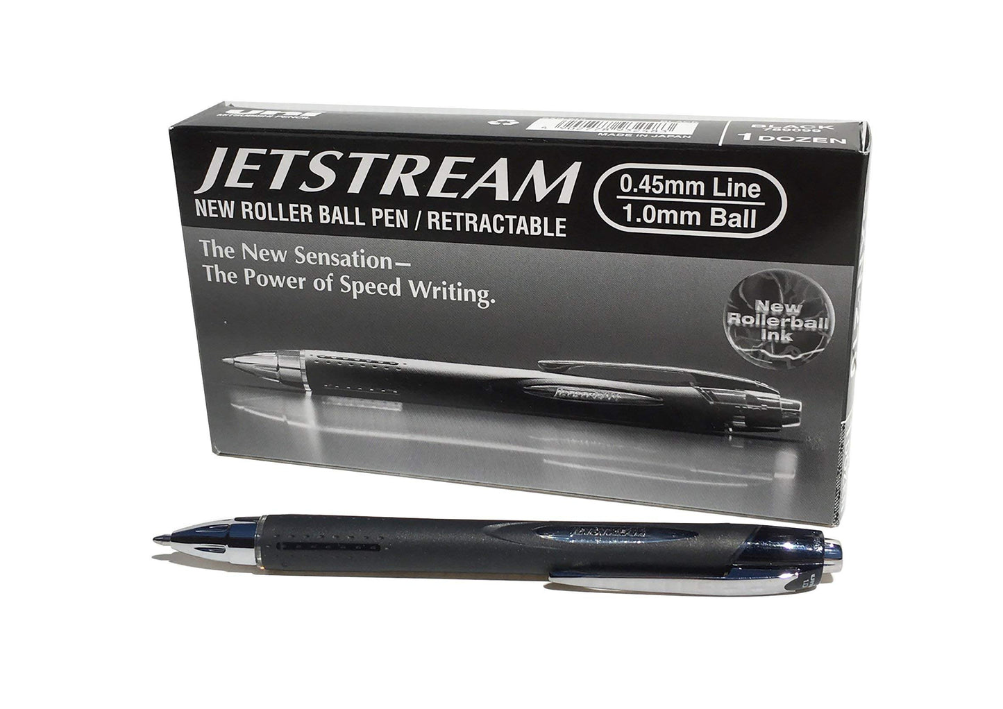 Uni-Ball 9008020 Jetstream rollerball pen with push mechanism black