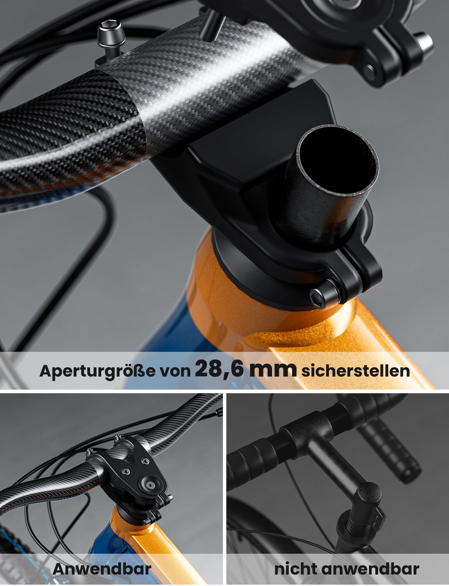 COICER Handlebar Riser Bike, Stem 28.6mm/21 × 2.86cm, Bicycle Handlebar Extension for Riding Health, Handlebar Extension Aluminum for MTB, Road Bike, City Bikes