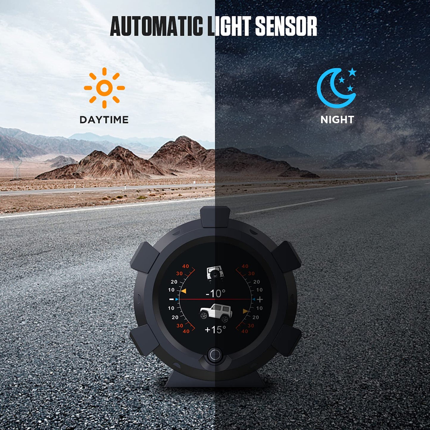 MOTOCOCHE GPS Inclinometer Digital Car - DC5-28V Analog Vehicle Inclinometer Speedometer Off-road for all vehicles (satellite positioning)