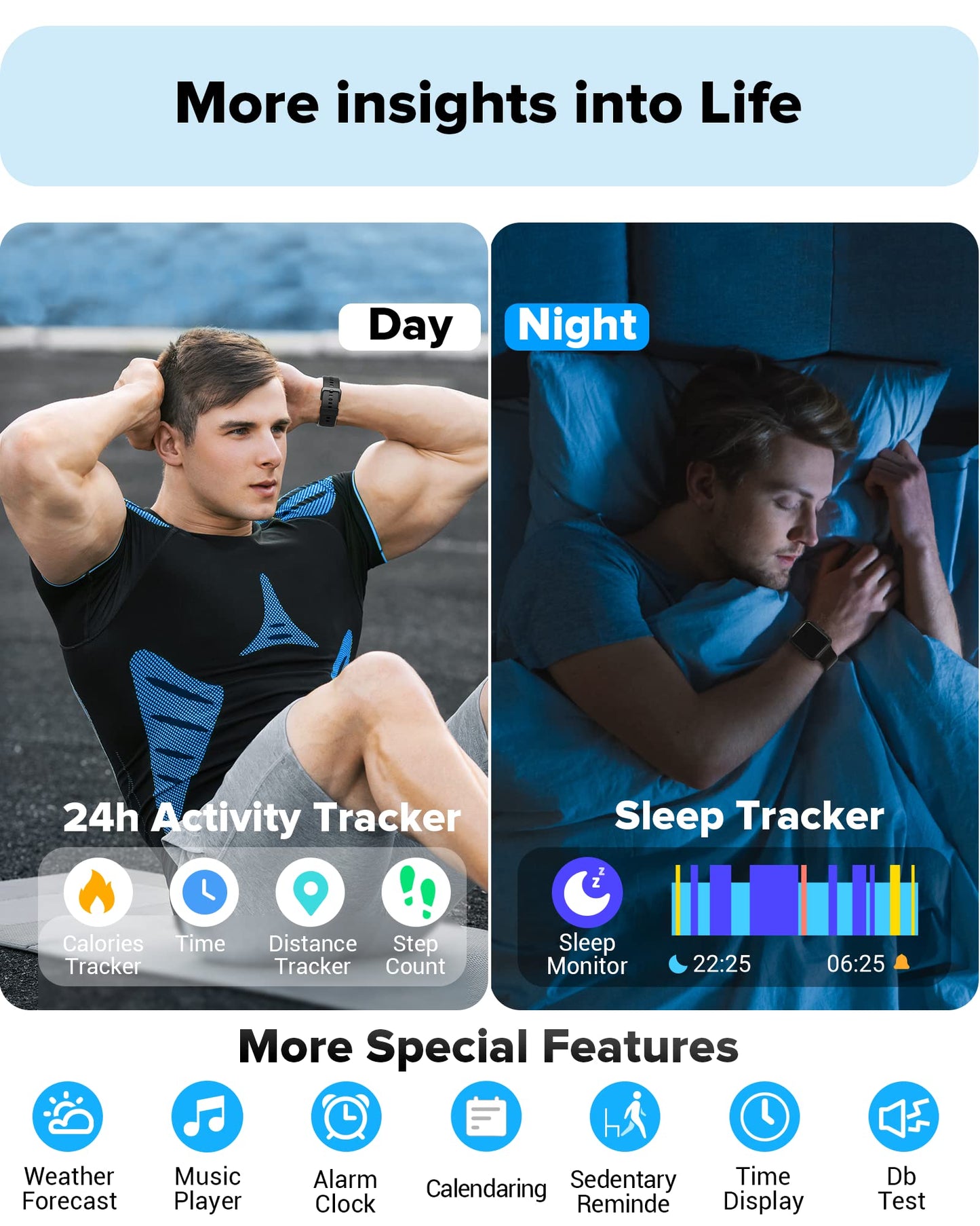 Men's Women's Smartwatch, Smartwatch with phone function, 1.7" touchscreen pedometer watch with Alexa, 60+ sports modes, heart rate monitor, sleep monitor SpO2, WhatsApp reminder, IP68 waterproof fitness tracker.