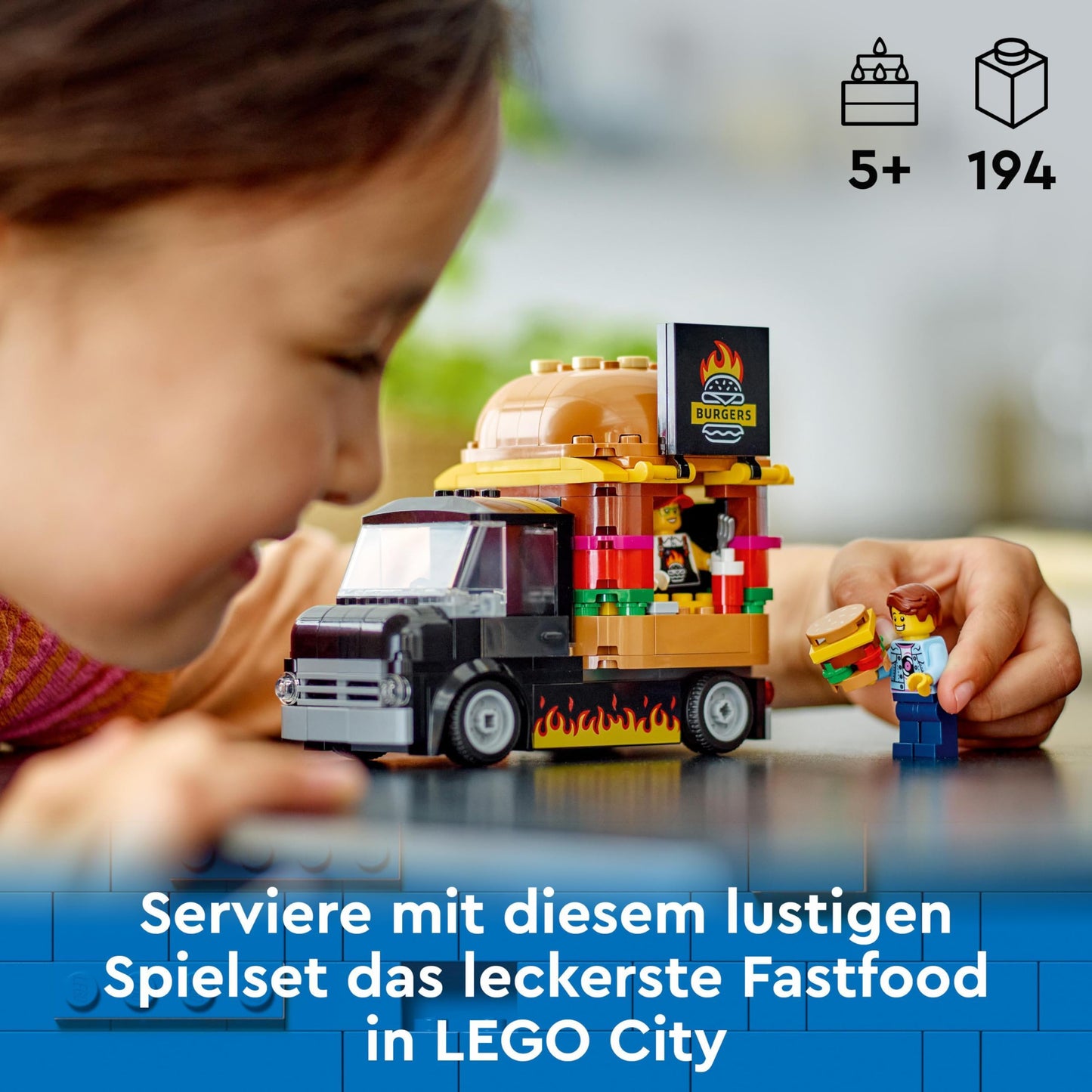 LEGO Creator 3in1 Retro Camera Toy, video camera, TV set, desk decoration & City Burger Truck, building set with toy car for 5-year-old kids.