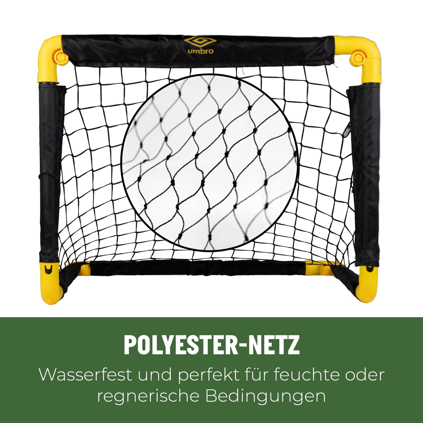 Umbro soccer goal 50 x 44 x 44 cm - set of 2 soccer goals - foldable soccer goal - soccer goals for garden kids - soccer training equipment for indoor and outdoor use - metal - black/yellow