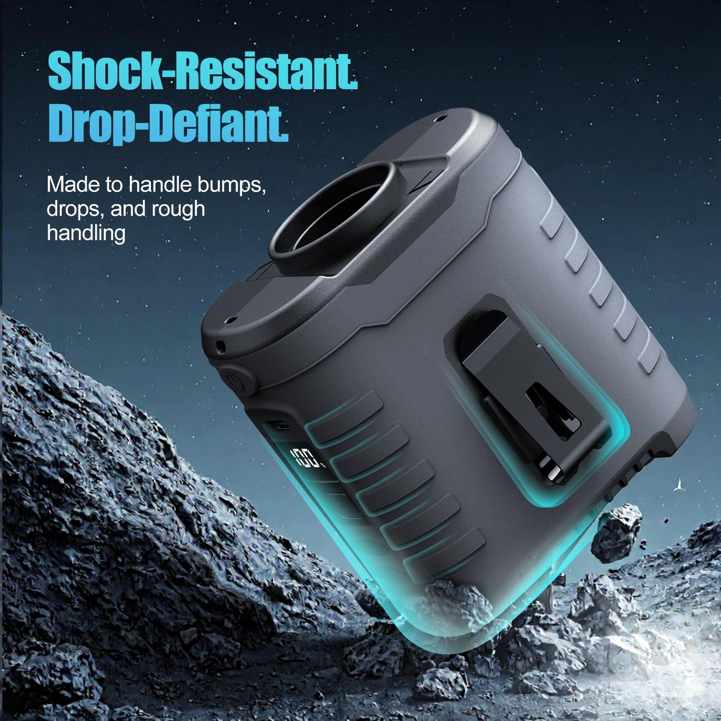 6-in-1 Waist Clip Fan, 10000mAh Battery Fan, 5 Speeds, 8-40h Runtime USB Rechargeable, for Construction, Outdoor, Hiking, Summer Work with COB Light & Power Bank.