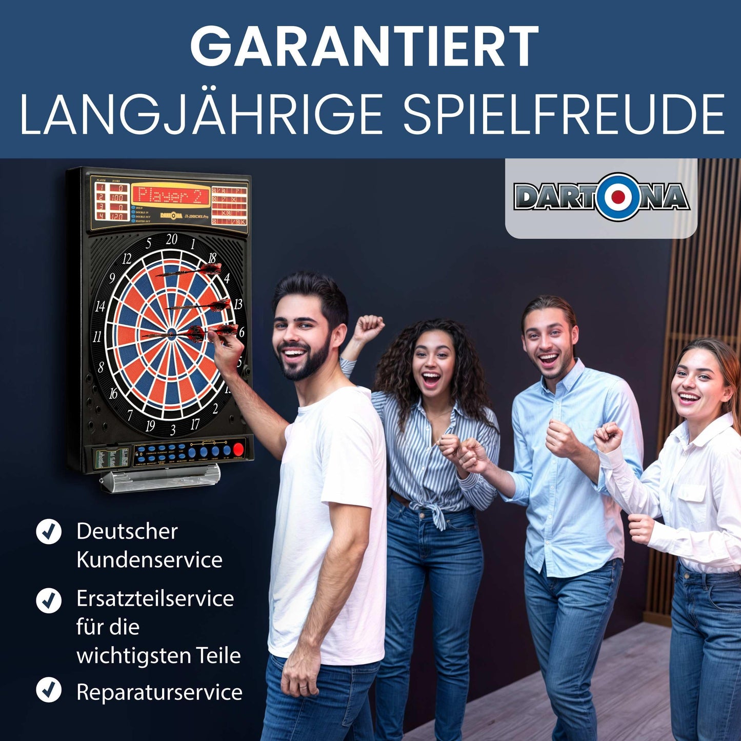 Electronic Dartboard Dartona JX2000 Tournament Pro - | Electronic dartboard | Tournament board with 41 games and over 200 variations | Highly rated on Vergleich.org