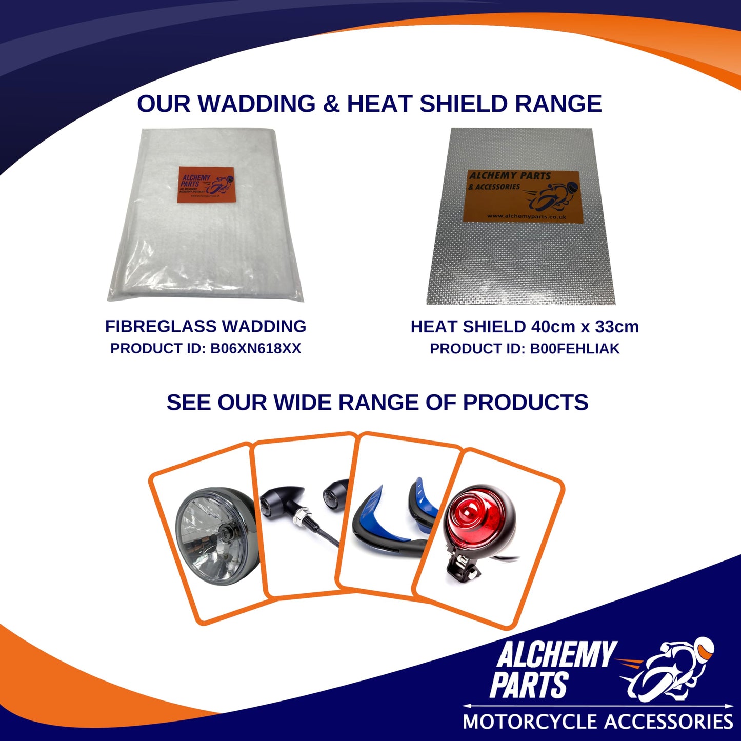 2 x self-adhesive heat shielding exhaust or engine aluminum reflective sheet 100cm x 33cm. Ideal for motorcycle fairings and cars.