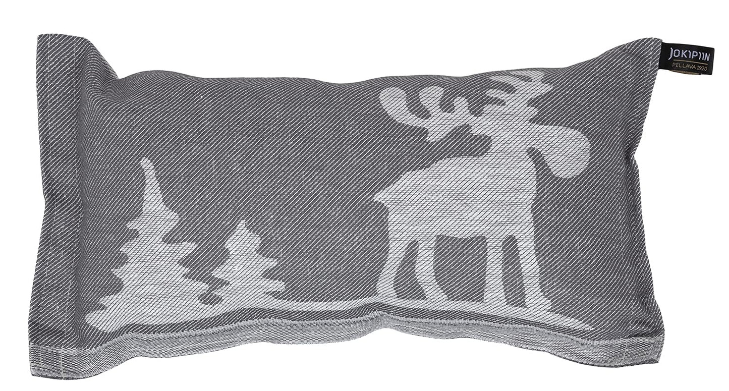Jokipiin Pellava JOKIPIIN 1 Sauna pillow and travel pillow Moose, 40 x 22 cm, Linen/cotton, made in Finland, grey/white, 22 x 40 cm