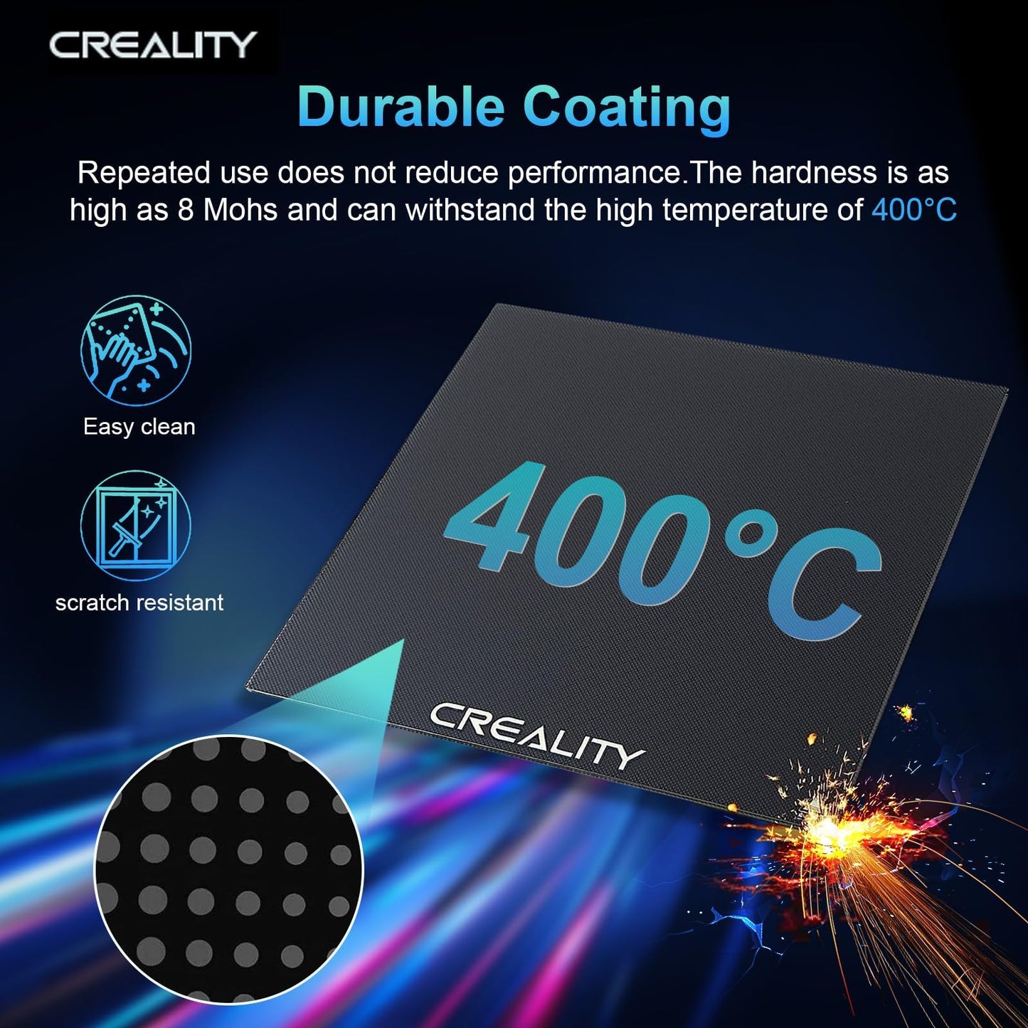 Creality Official Ender 3 Glass Bed, upgraded, high hardness, durable glass platform for 3D printers, tempered glass build plate for Ender 3 Pro, Ender 5, Ender 5 Pro, Ender 3 V2, 235 x 235 x 4 mm