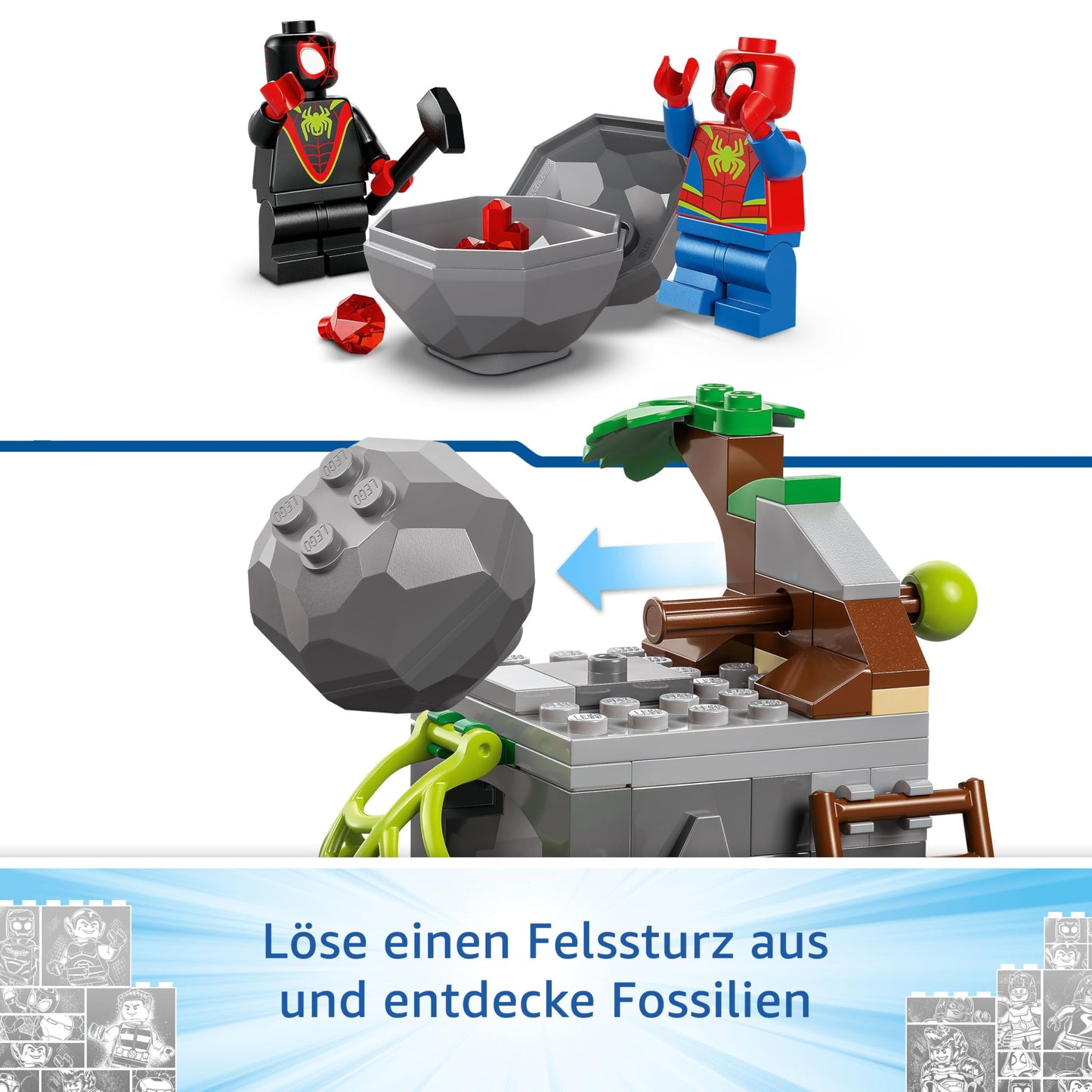 LEGO Marvel Spidey's Team on rescue mission in the Dino Truck, buildable superhero toy car, adventure playset for kids 4+, Spidey and His Super Friends 11199